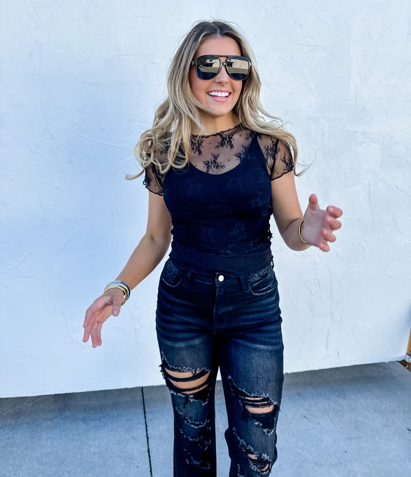 Allie Short Sleeve Lace Top - 5 colors