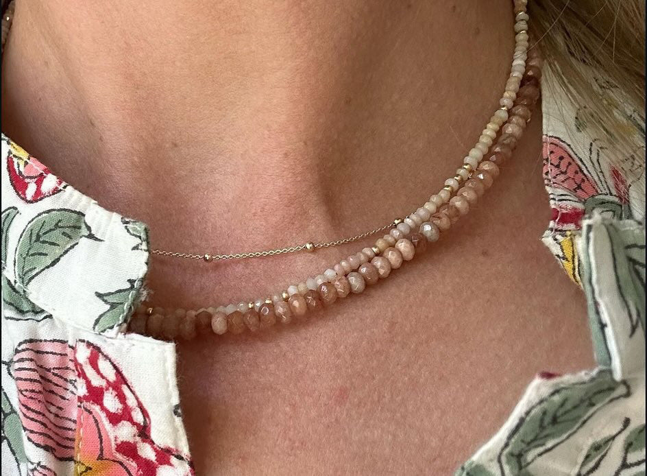 White Jade Natural Stone Beaded Necklace