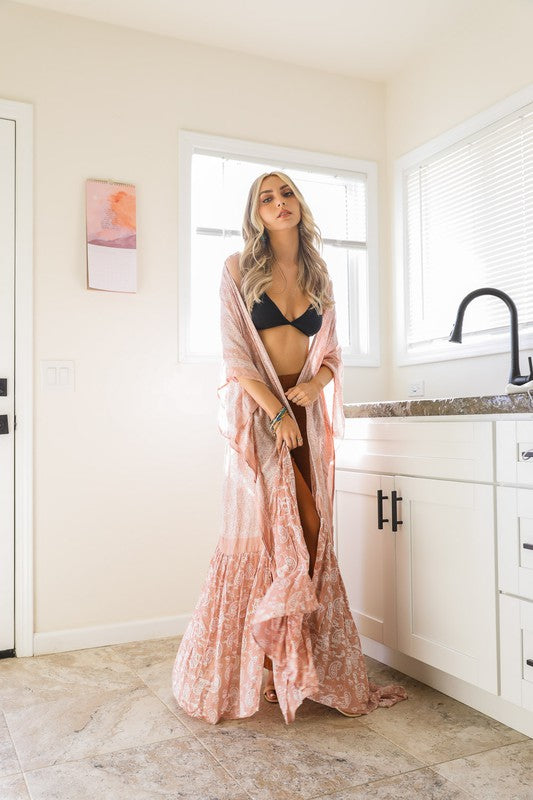 Free Flow Paisley Kimono