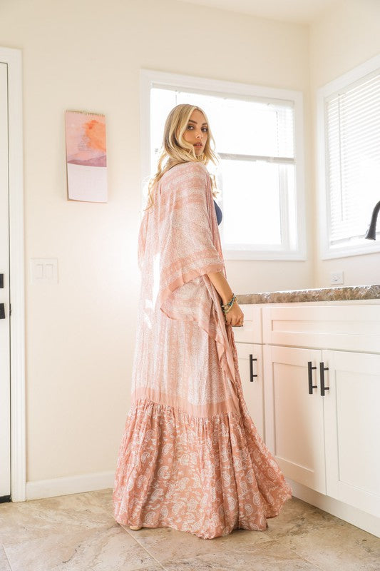 Free Flow Paisley Kimono