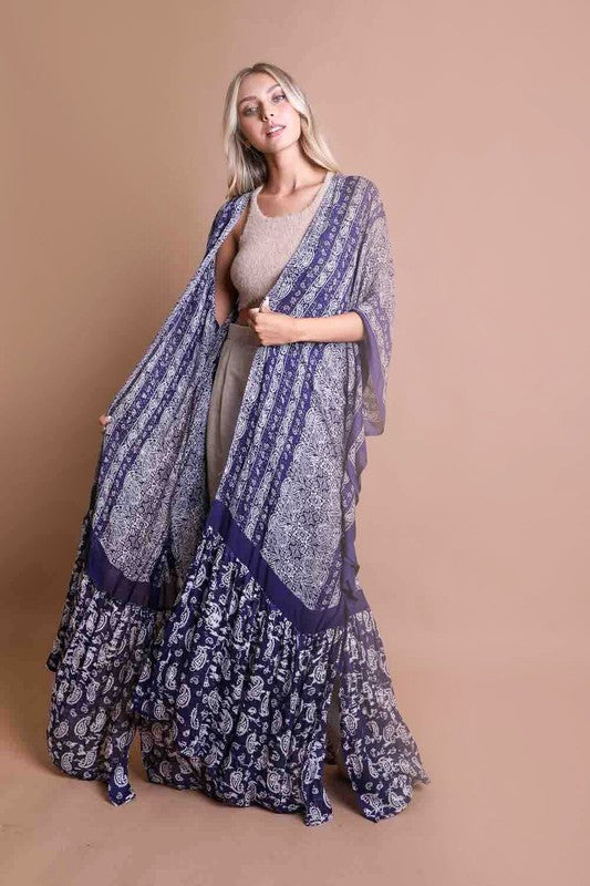 Free Flow Paisley Kimono