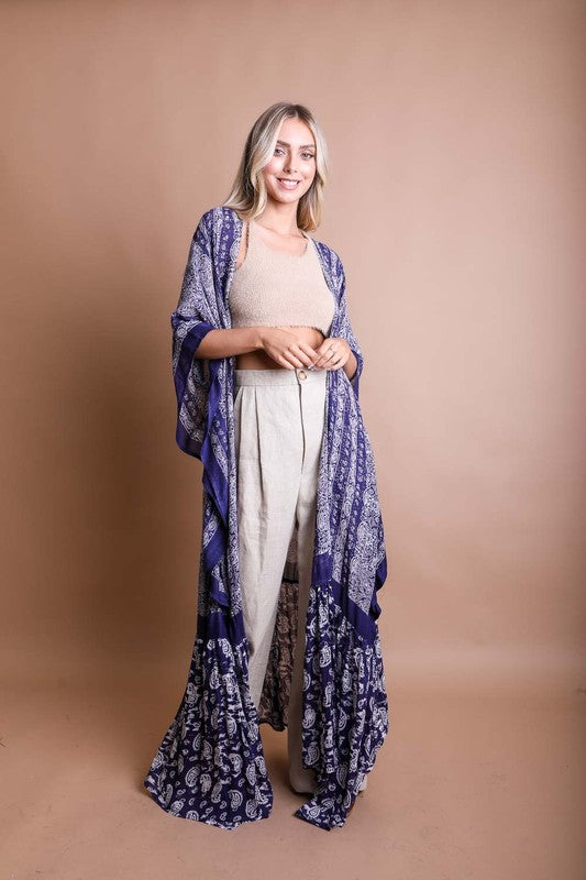 Free Flow Paisley Kimono