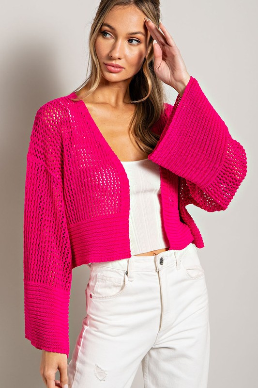 Alba Eyelet Knit Cardigan