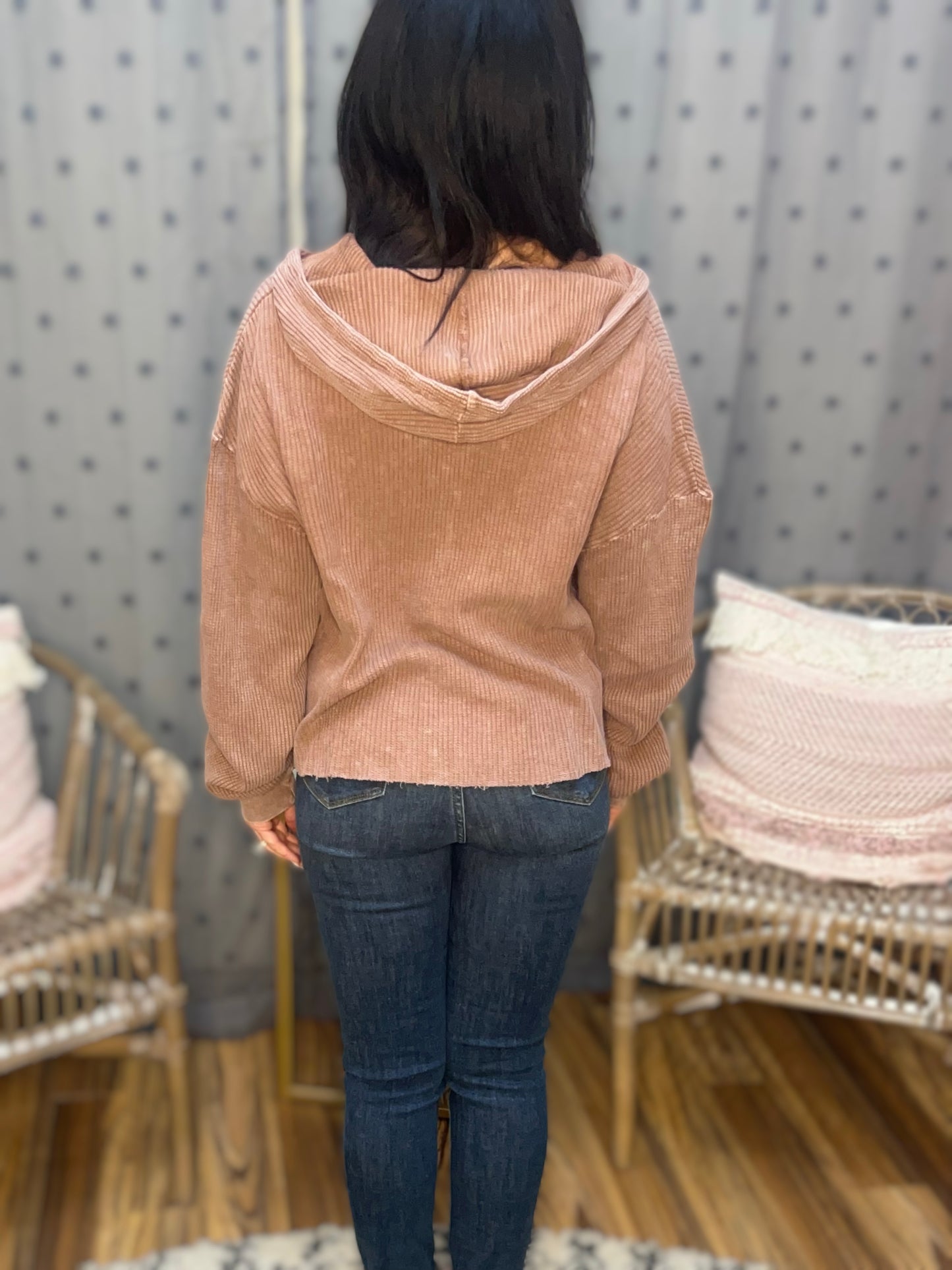 PREORDER - Sundaze Ribbed Knit Hoodie - 4 colors