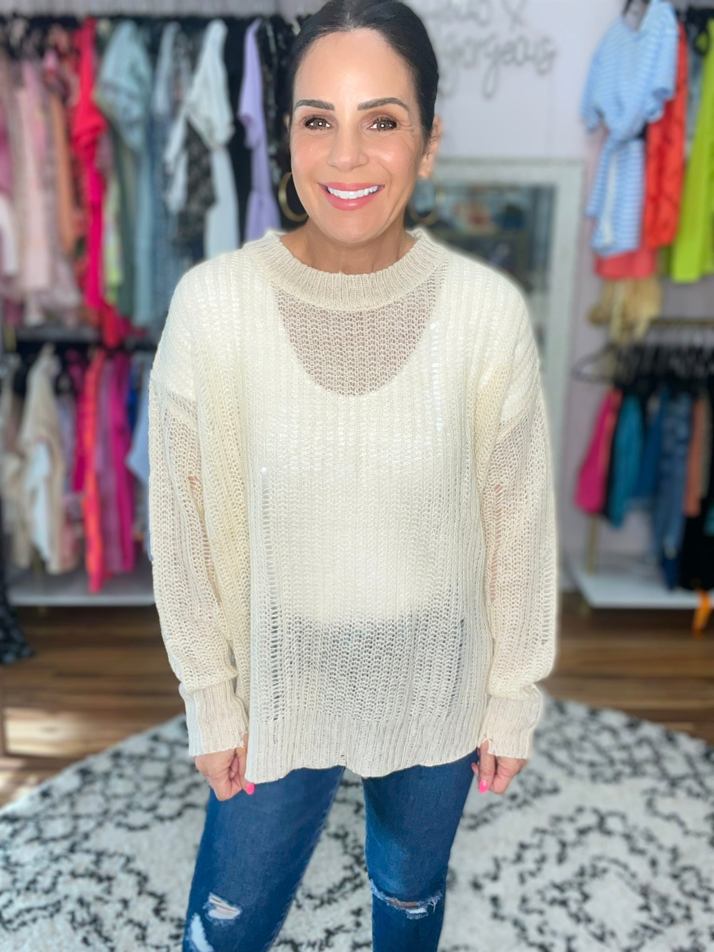 Alara Distressed Knit Sweater