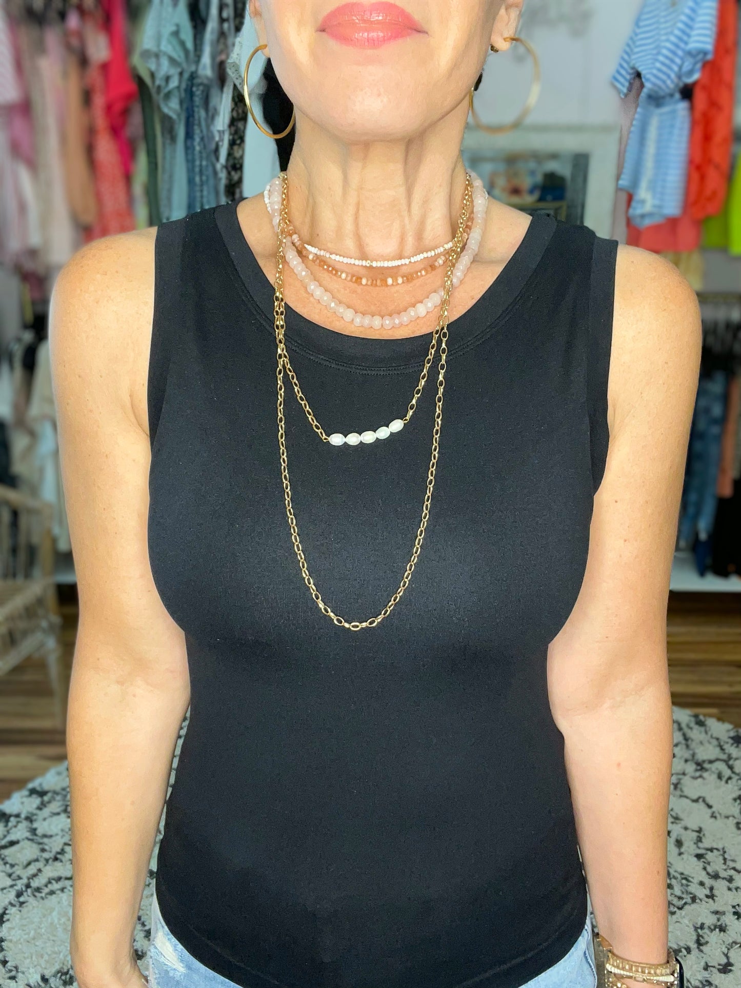 White Jade Natural Stone Beaded Necklace