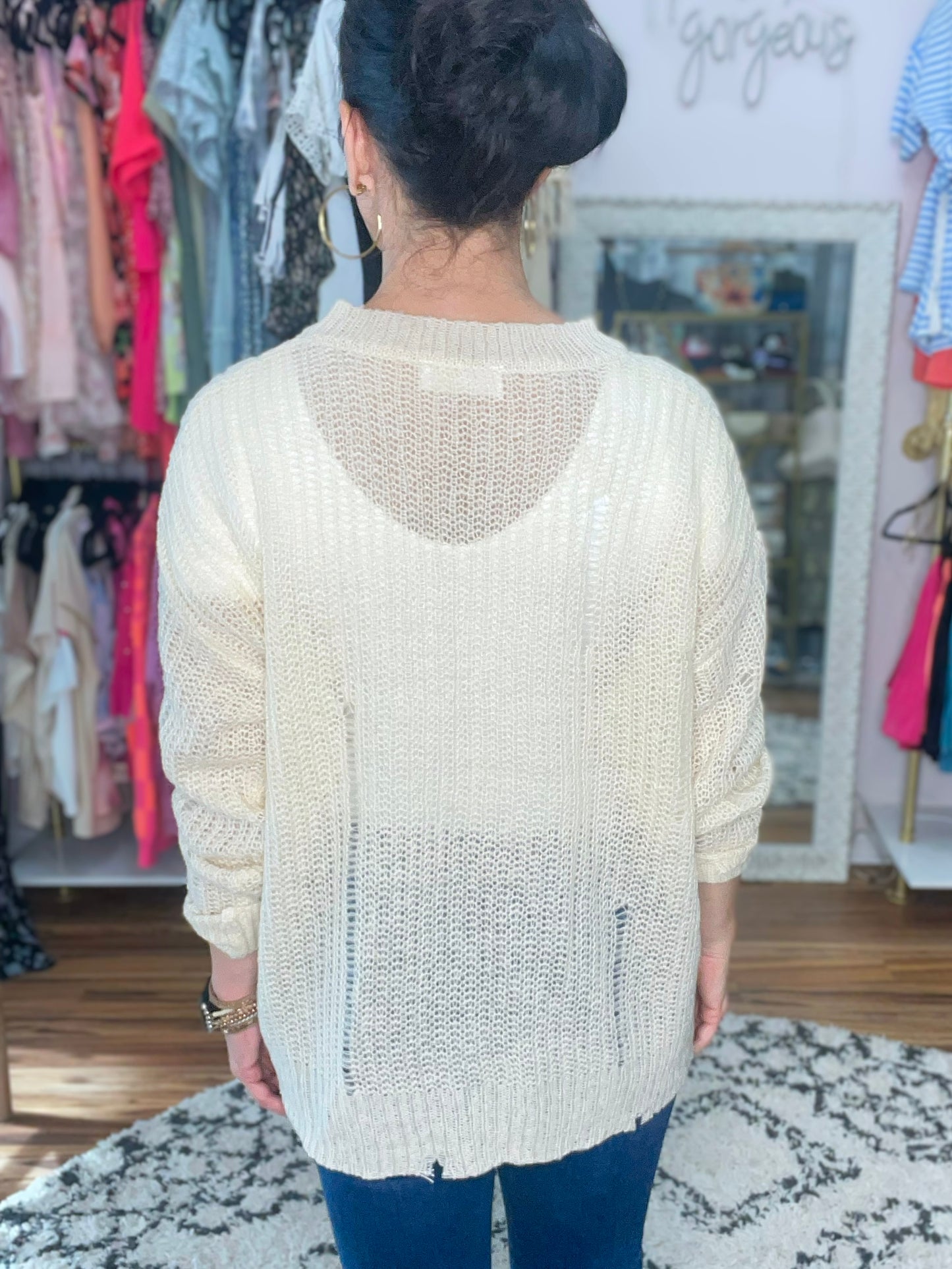 Alara Distressed Knit Sweater