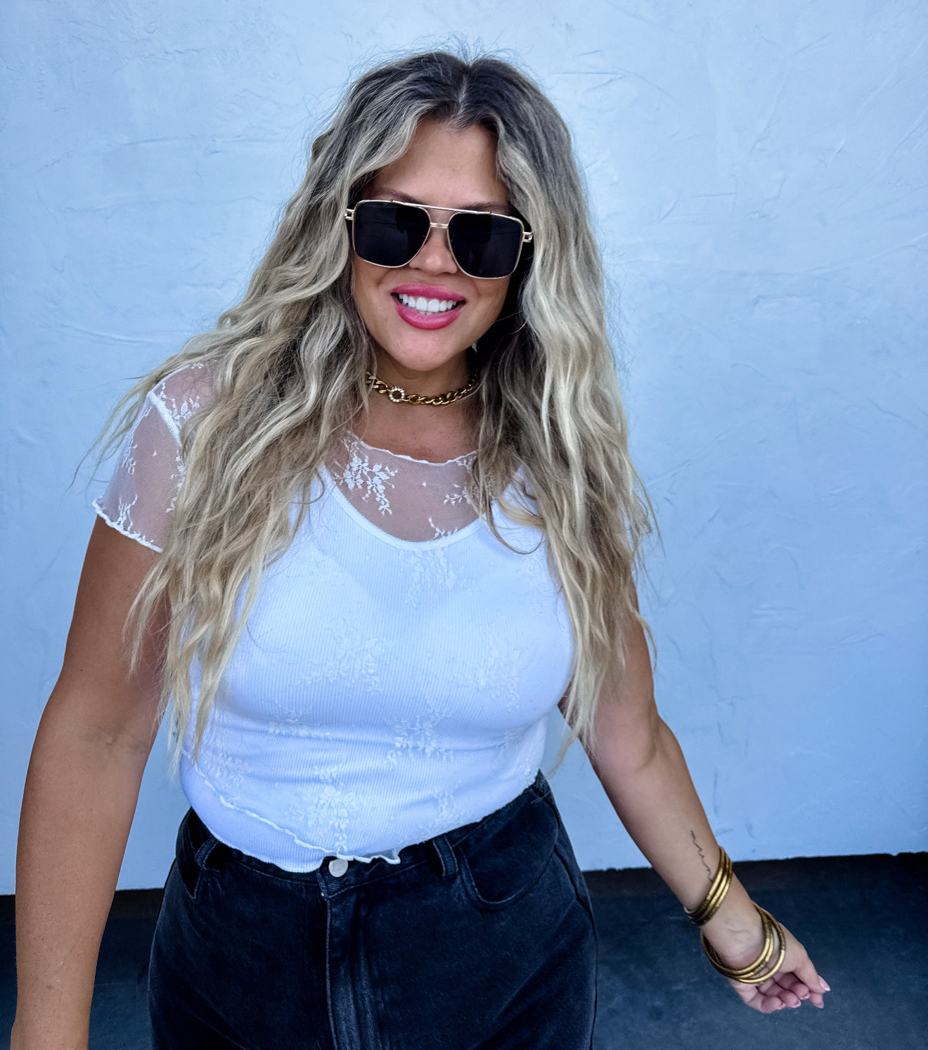 Allie Short Sleeve Lace Top - 5 colors