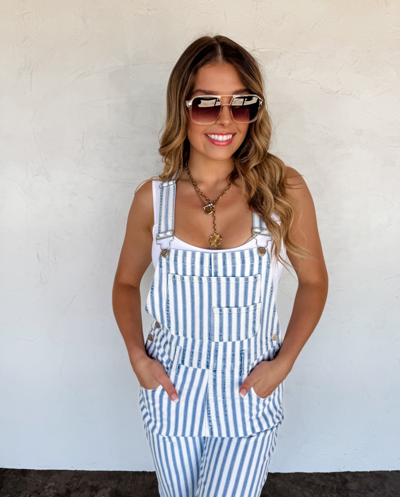 PREORDER - Dahlia Striped Overalls