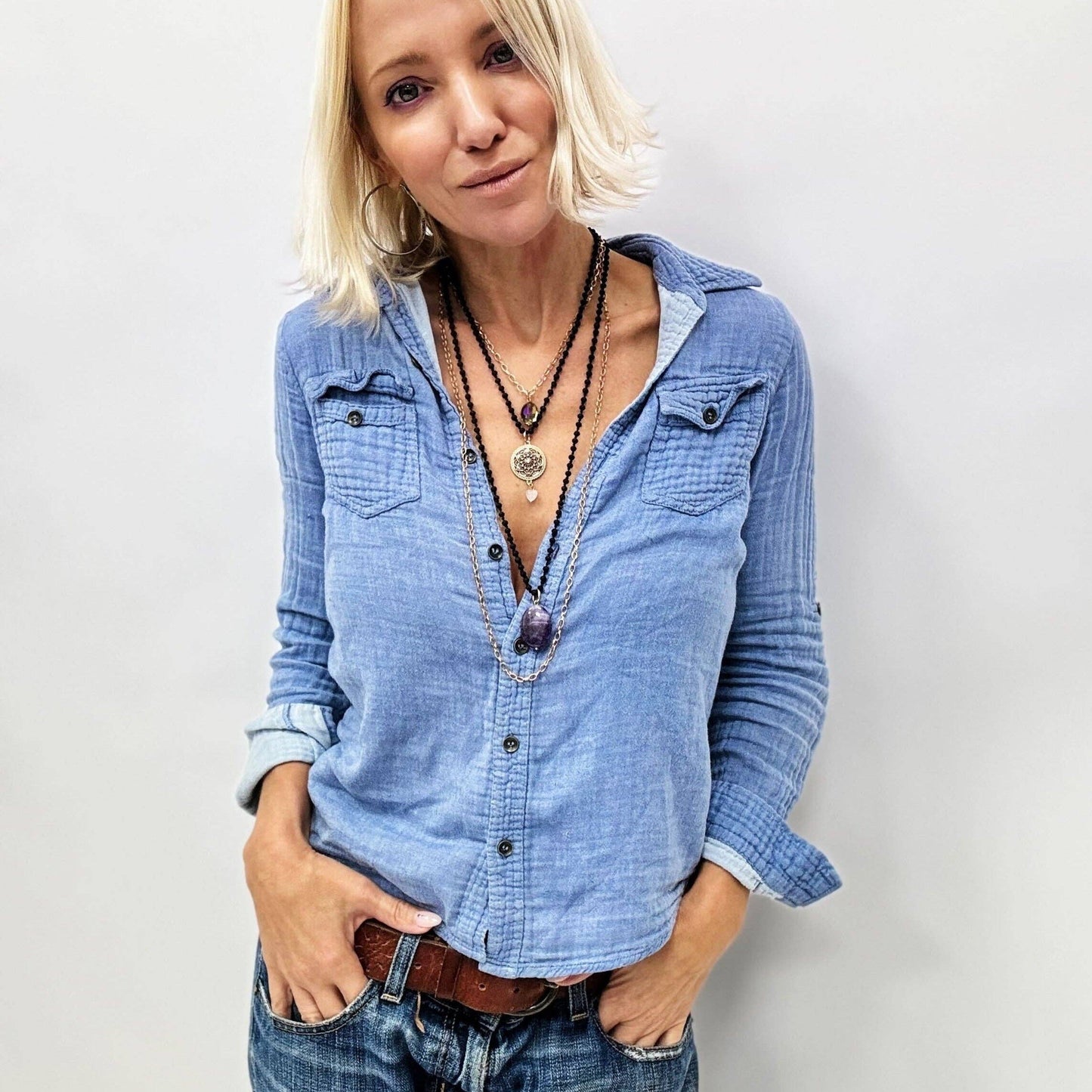 GRATEFUL THANKFUL BLESSED | MANDALA | Original Layering BUNDLE - 2 necklaces!