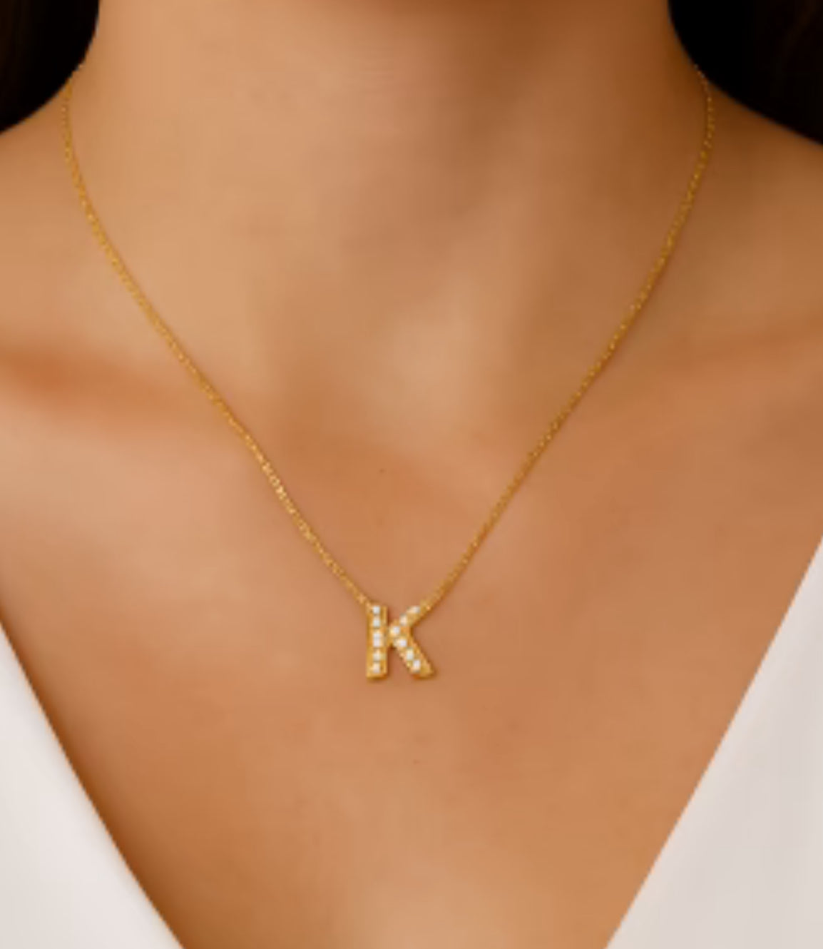 PREORDER - The Sis Kiss Custom Impression Initial Necklace - 2 colors