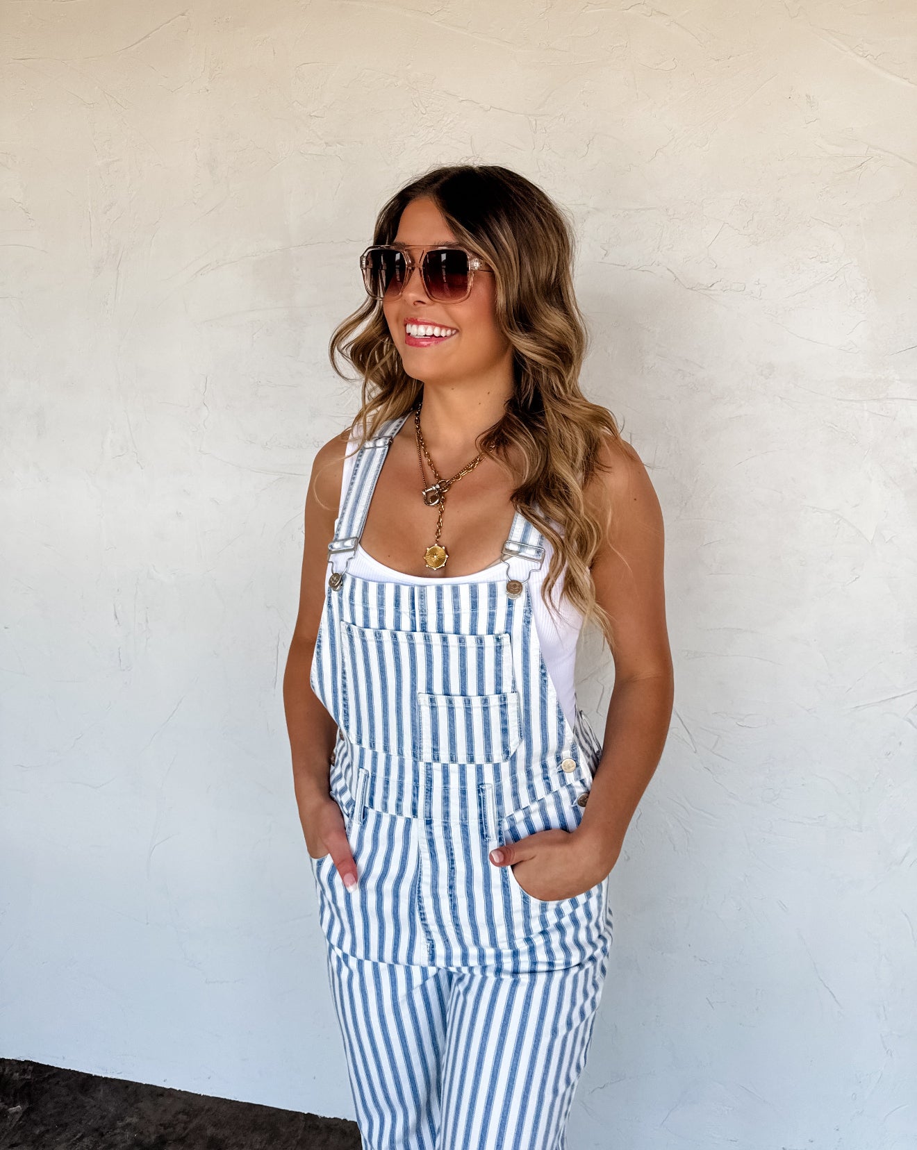 PREORDER - Dahlia Striped Overalls