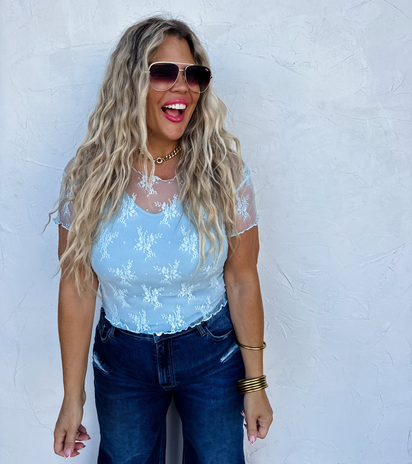 Allie Short Sleeve Lace Top - 5 colors