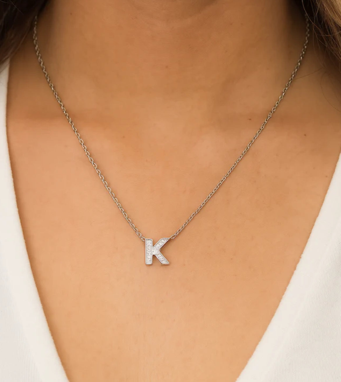 PREORDER - The Sis Kiss Custom Impression Initial Necklace - 2 colors