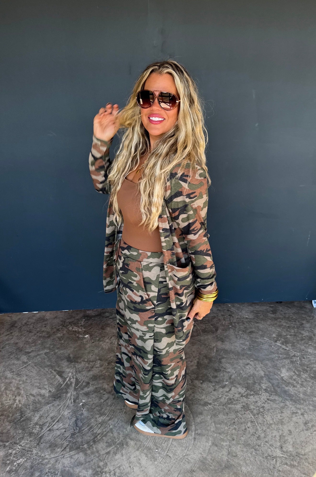 PREORDER - Haddie Camo Waffle Pants