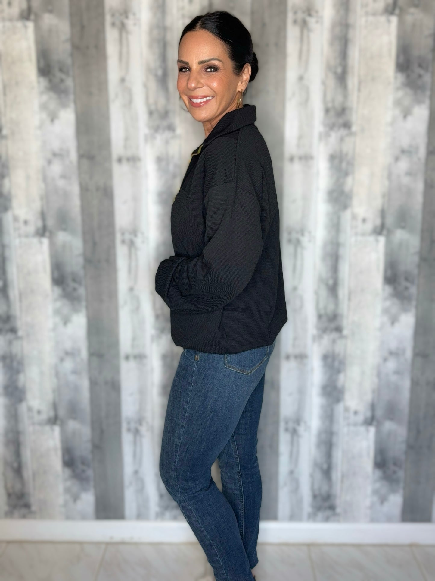 Levi Ribbed Quarter Zip Pullover