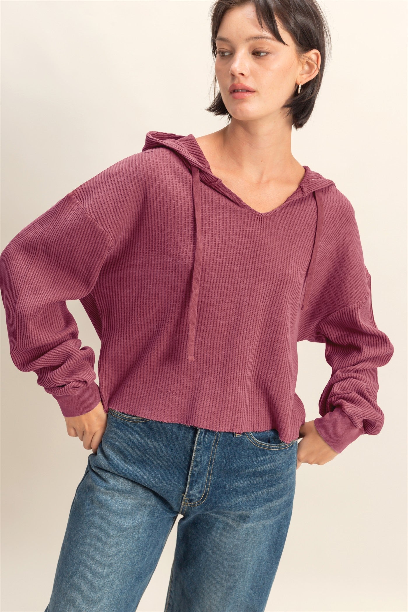PREORDER - Sundaze Ribbed Knit Hoodie - 4 colors