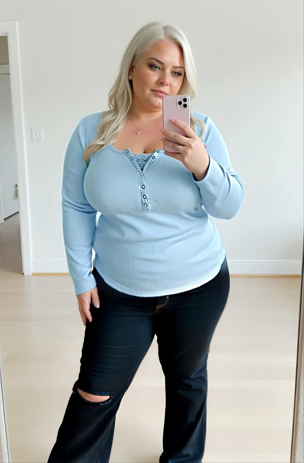 Payton Peekaboo-Lace Long Sleeve Ribbed Henley - 3 colors