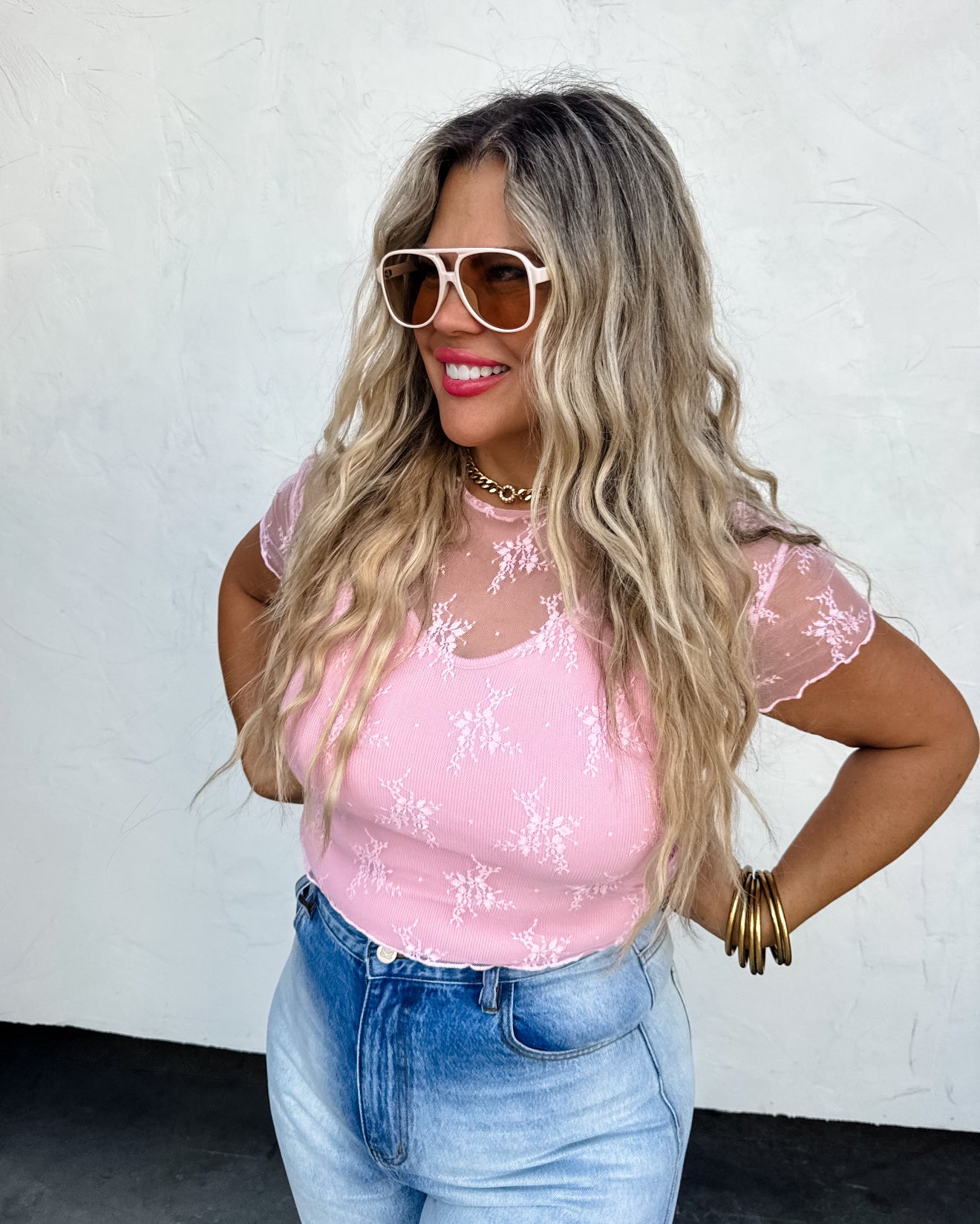Allie Short Sleeve Lace Top - 5 colors