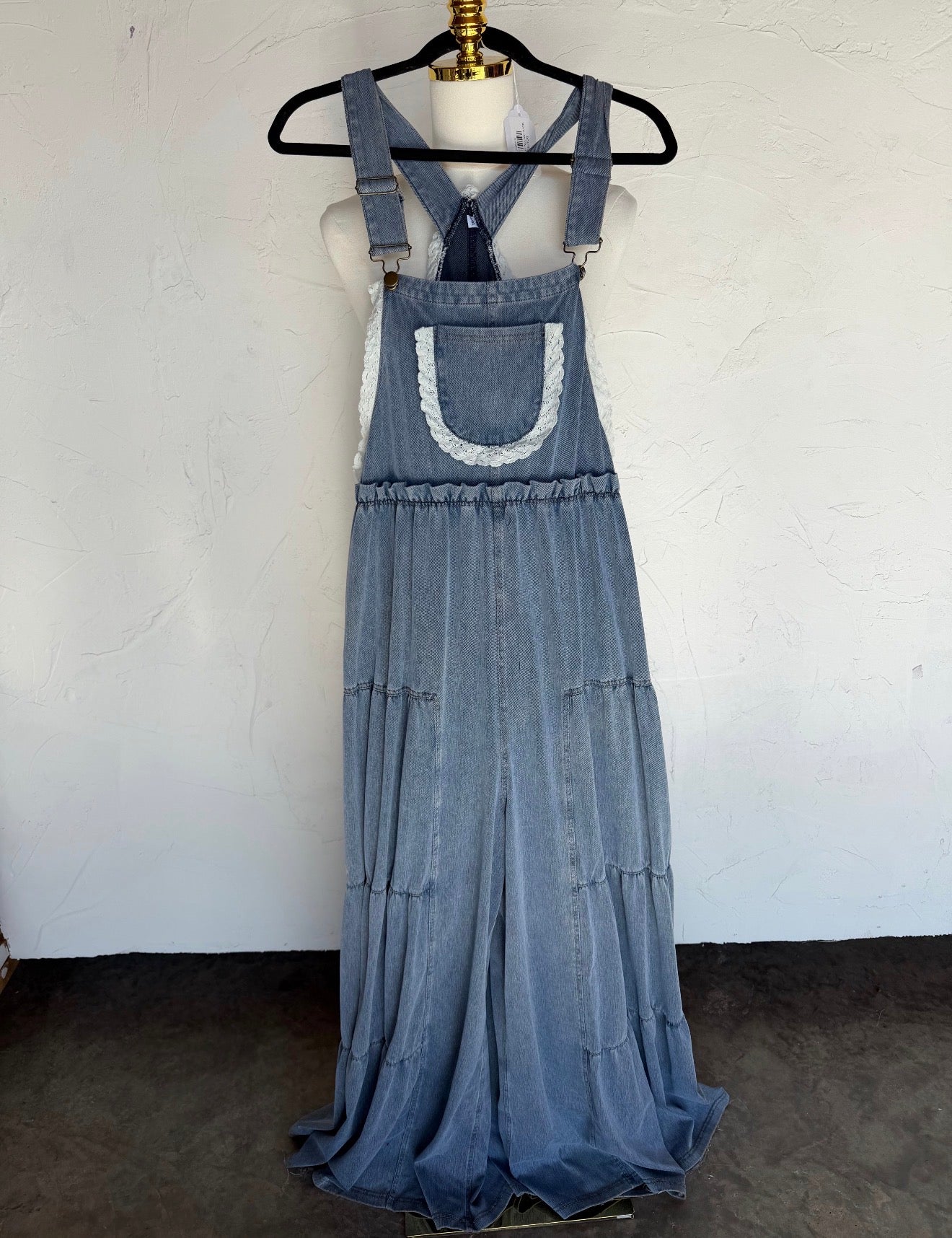 PREORDER - Boho & Lace Denim Overalls