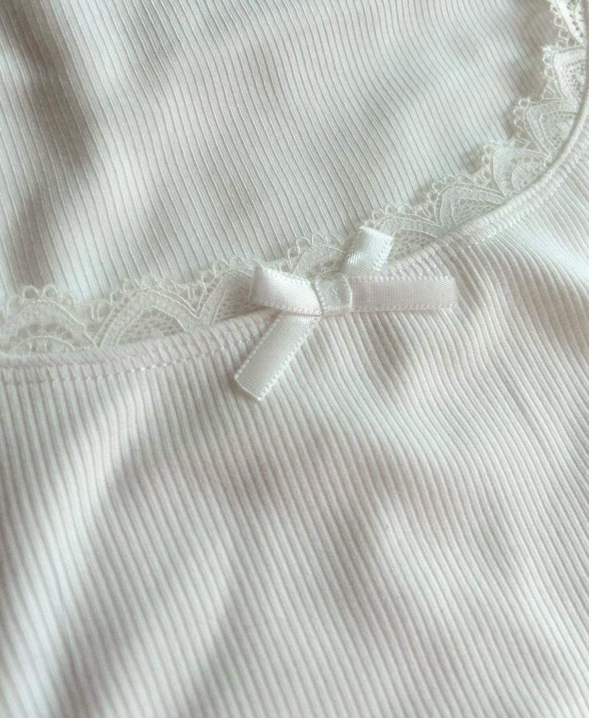 Lana Lace Trim Ribbed Long Sleeve - 3 colors