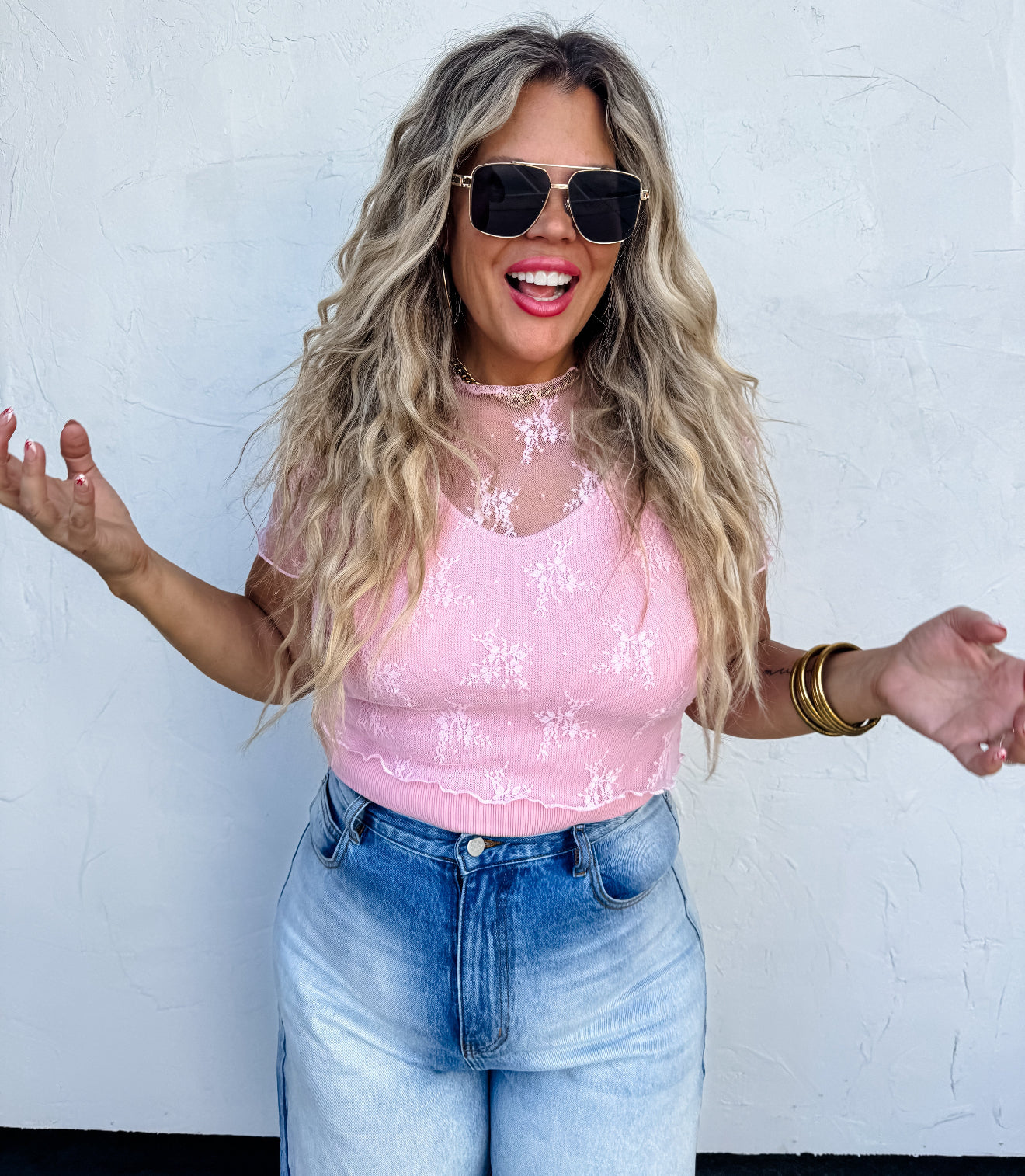 Allie Short Sleeve Lace Top - 5 colors