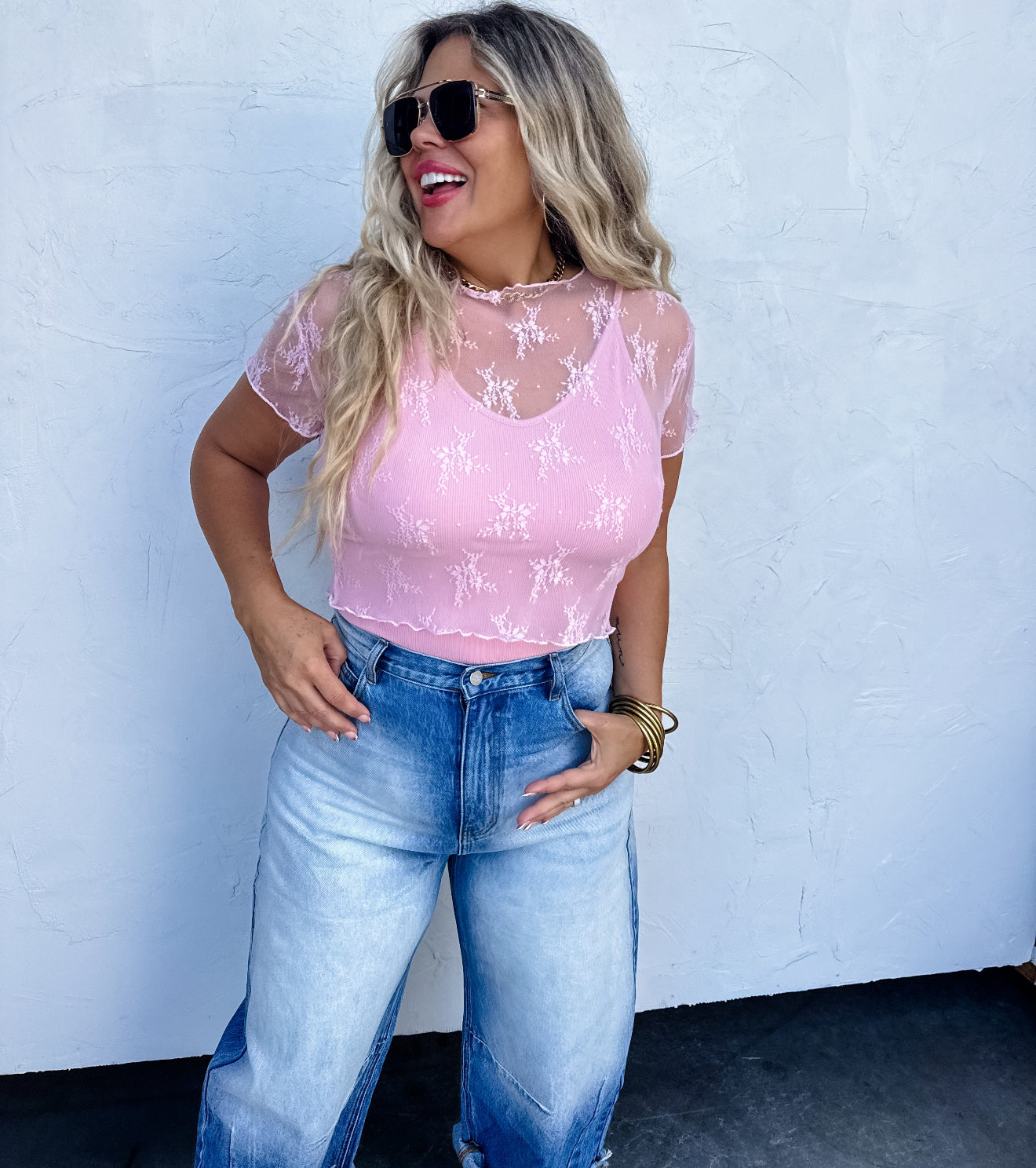 Allie Short Sleeve Lace Top - 5 colors