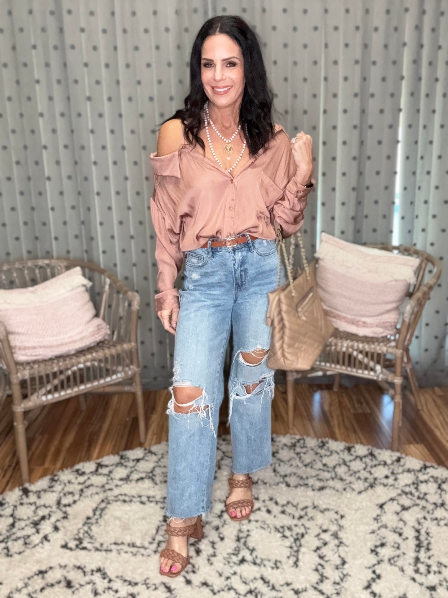 Ramona High Rise Rigid Magic Destroyed Straight Jeans