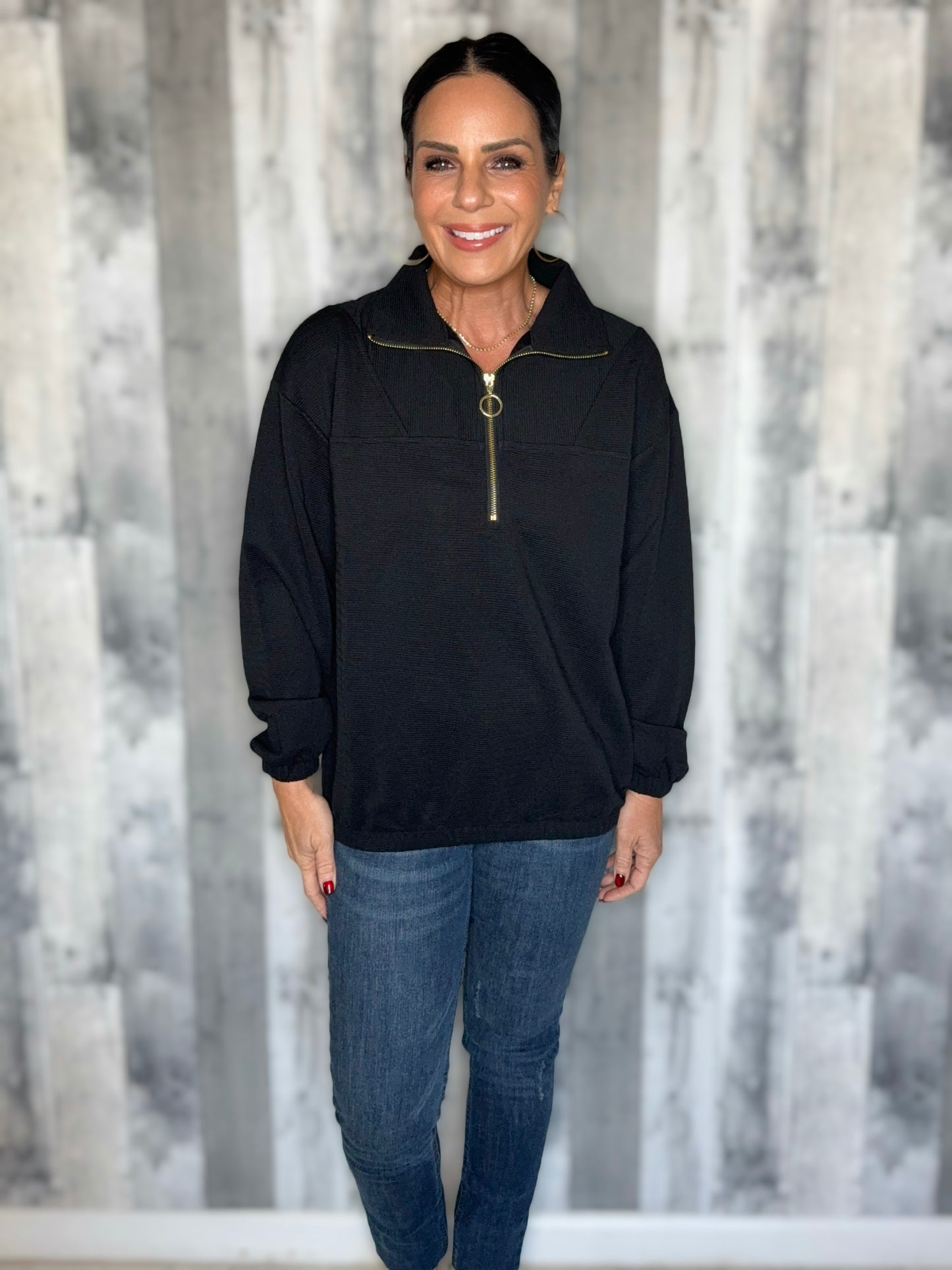 Levi Ribbed Quarter Zip Pullover
