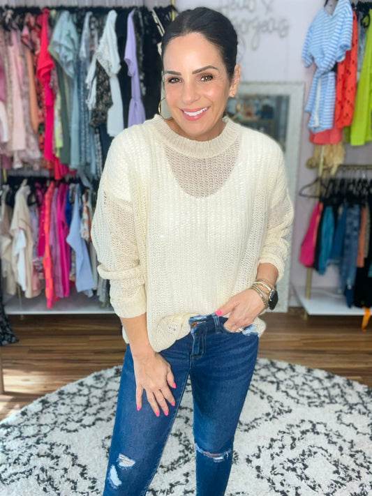 Alara Distressed Knit Sweater