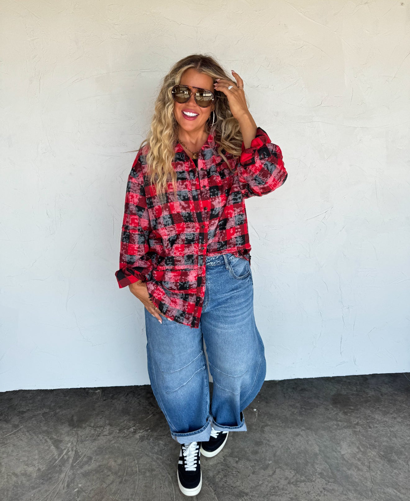 PREORDER - Juniper Bleached Plaid Top - 4 colors