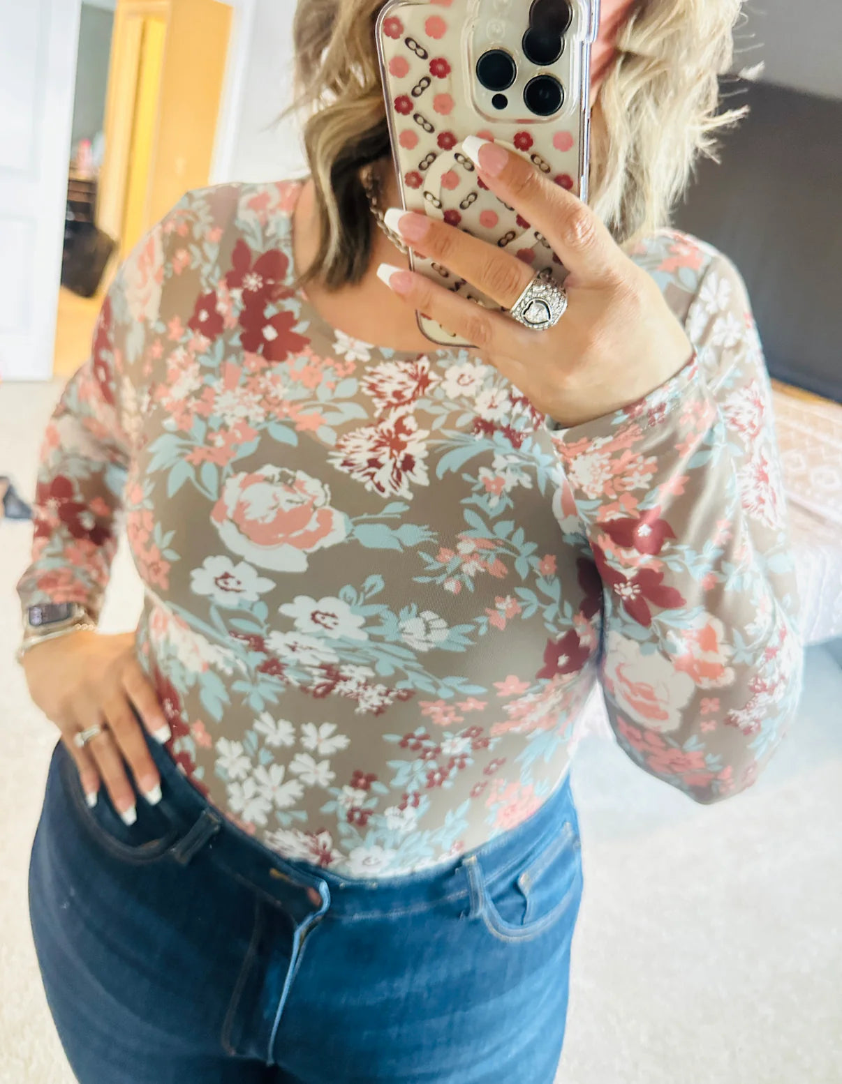Buy Myself Flowers Mesh Top - 3 colors