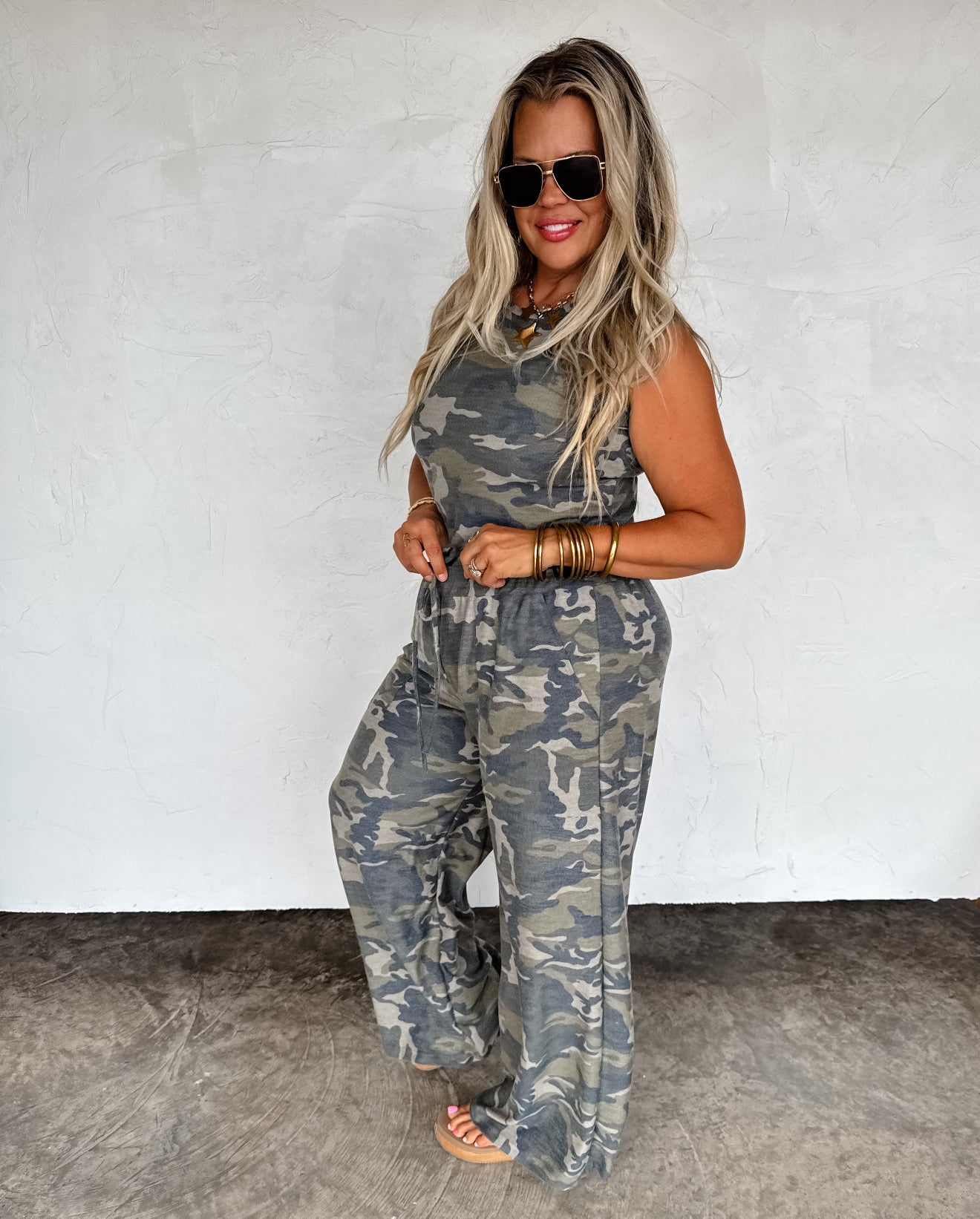 PREORDER - Haddie Camo Wide Leg Pants