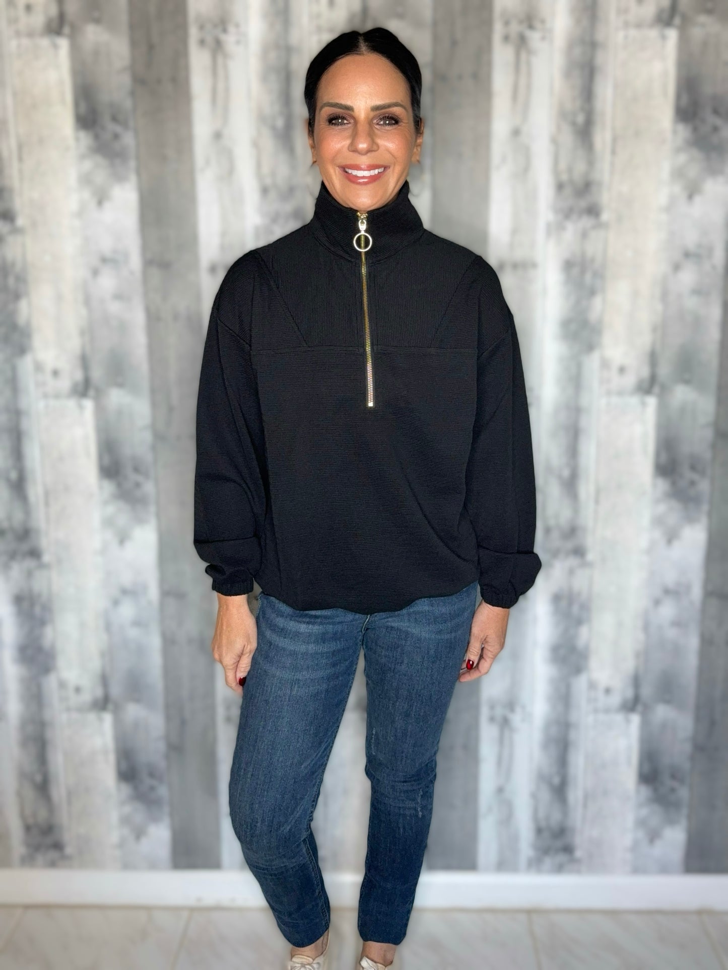 Levi Ribbed Quarter Zip Pullover