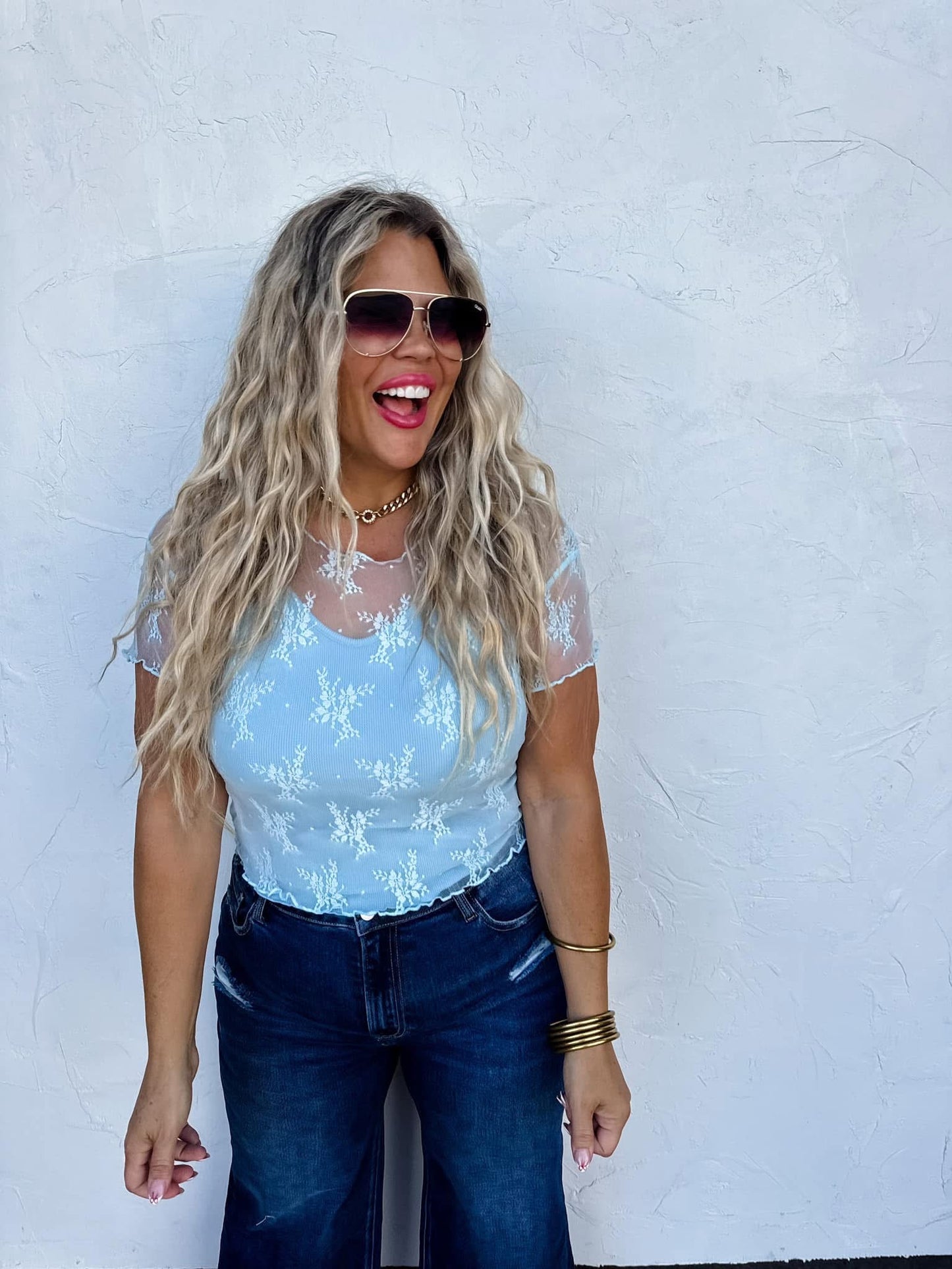 Allie Short Sleeve Lace Top - 5 colors