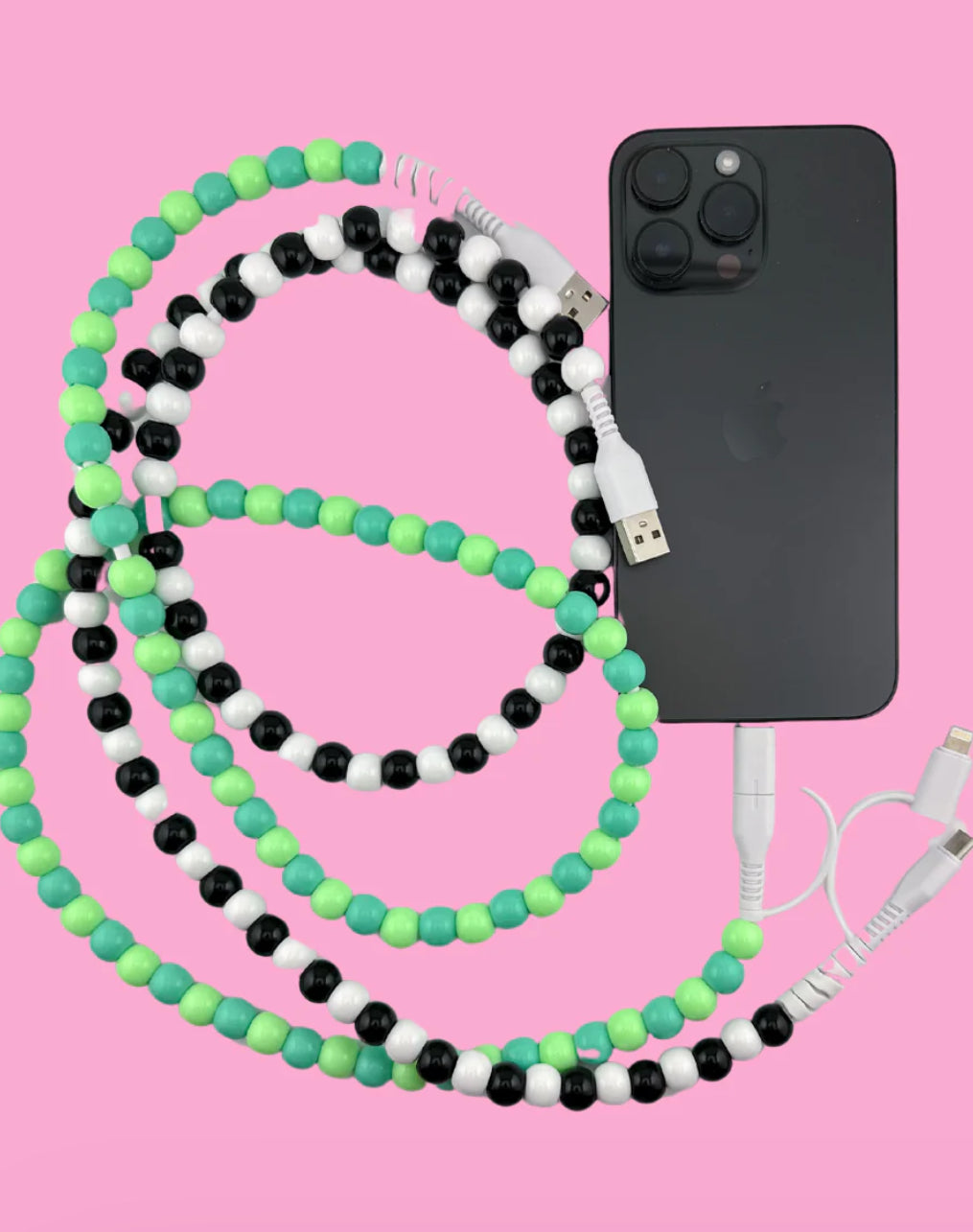 2-in-1 Beaded USB Charger - 11 colors