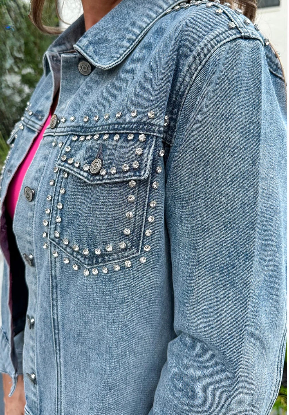 Stevie Rhinestone Denim Jacket