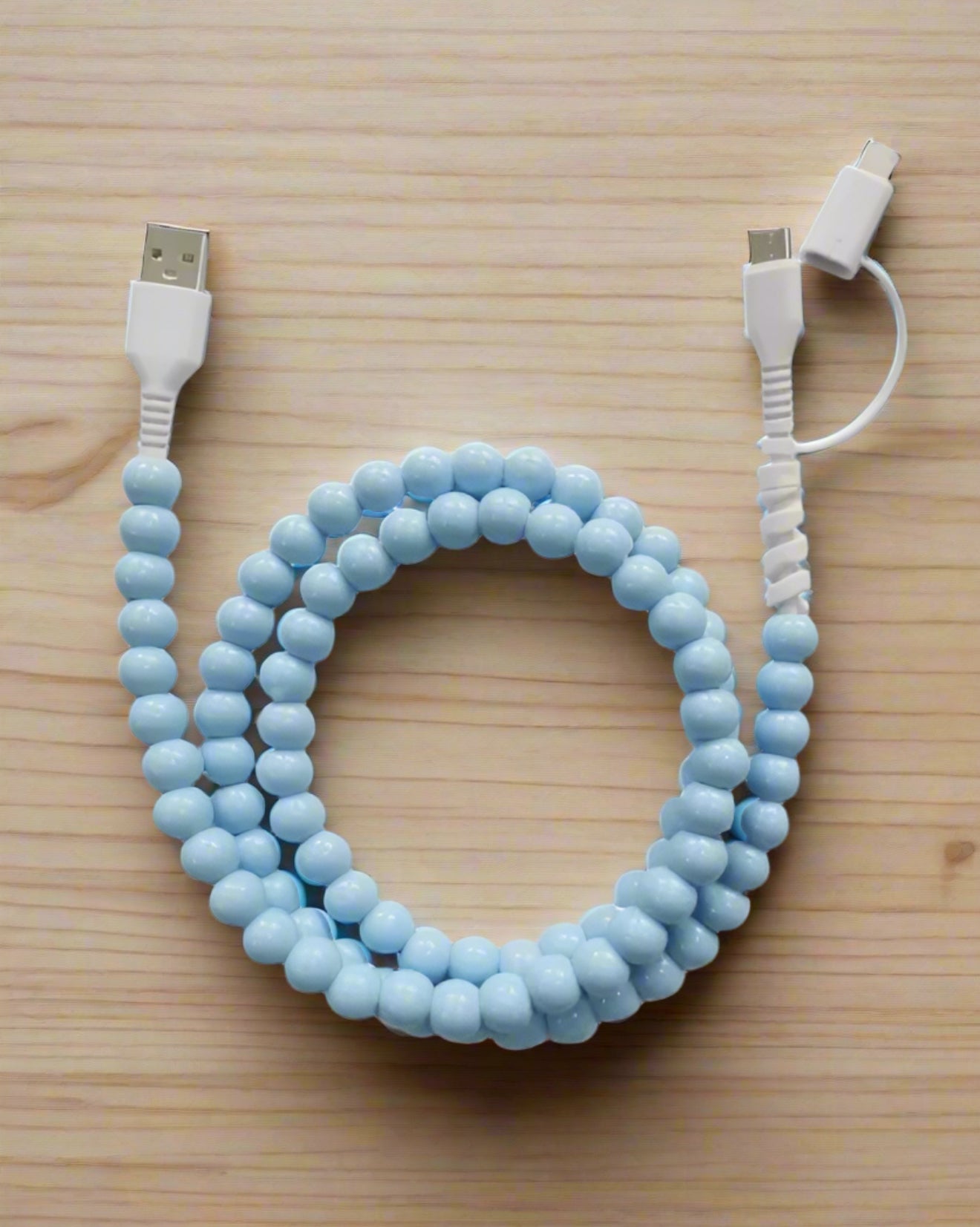 2-in-1 Beaded USB Charger - 11 colors