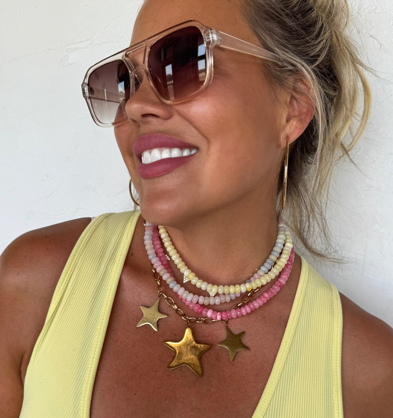 Summer Bead Stone Necklace - 6 colors