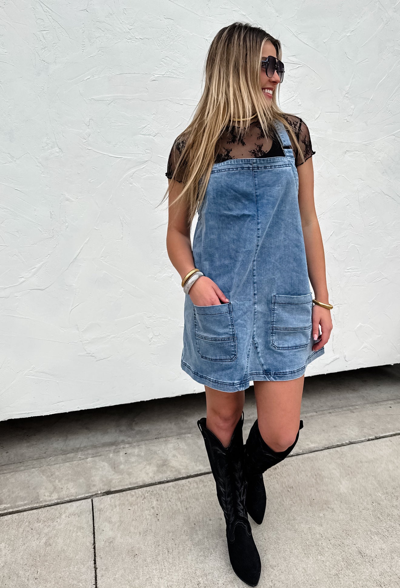 Jenna Denim Jumper Dress