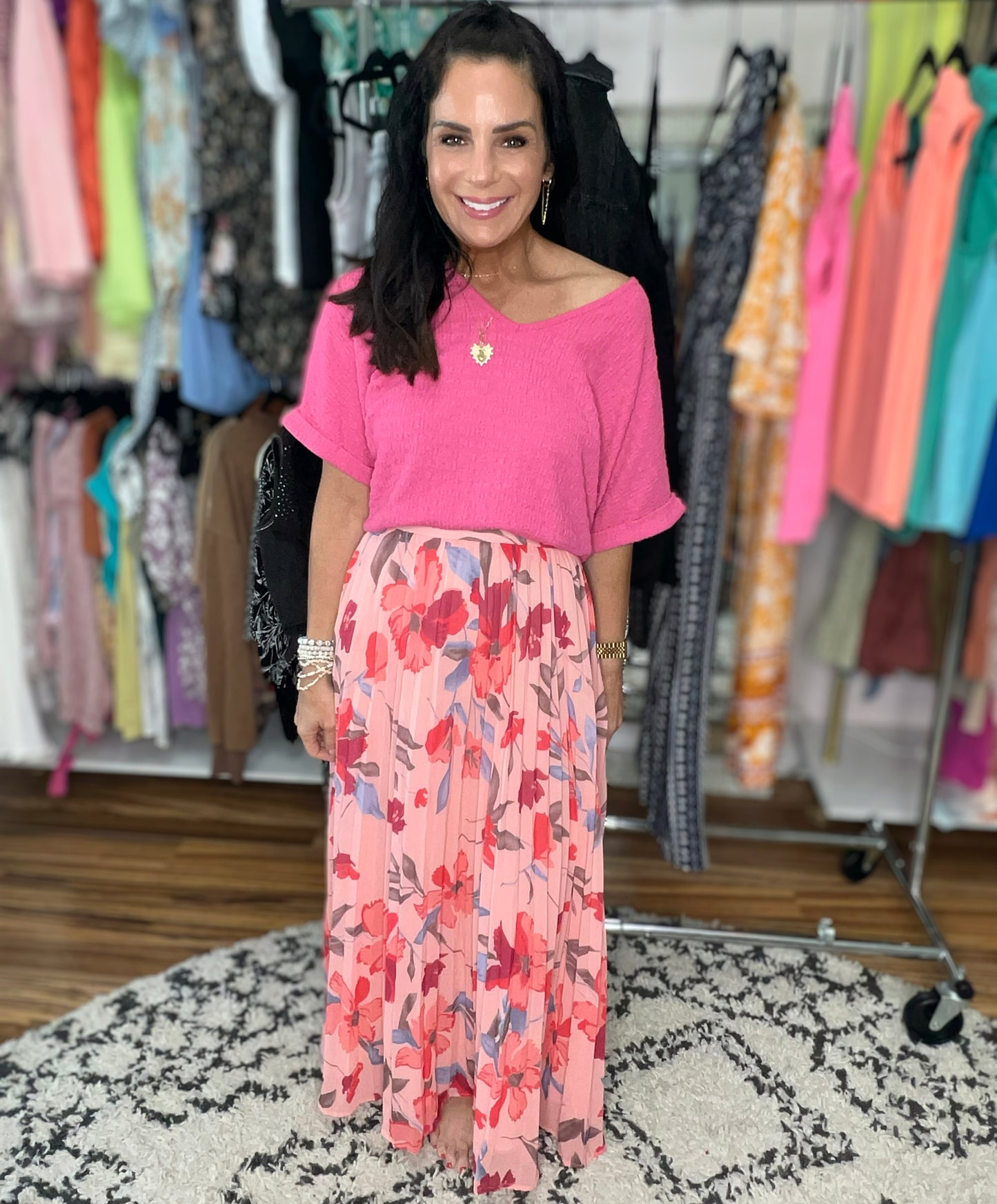 Amanda V-Neck Short Sleeve Blouse