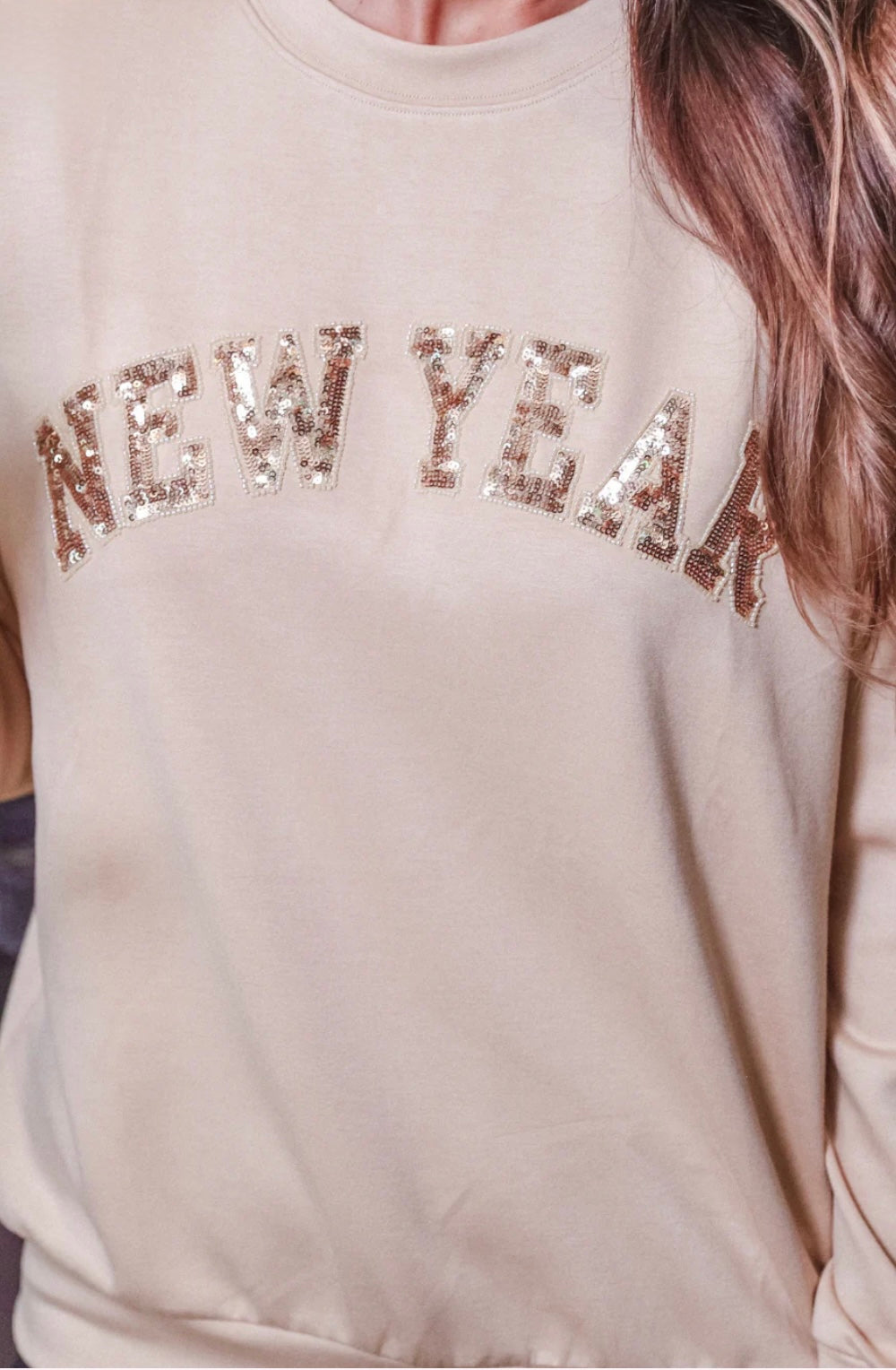 New Year Sequin Beaded Pullover