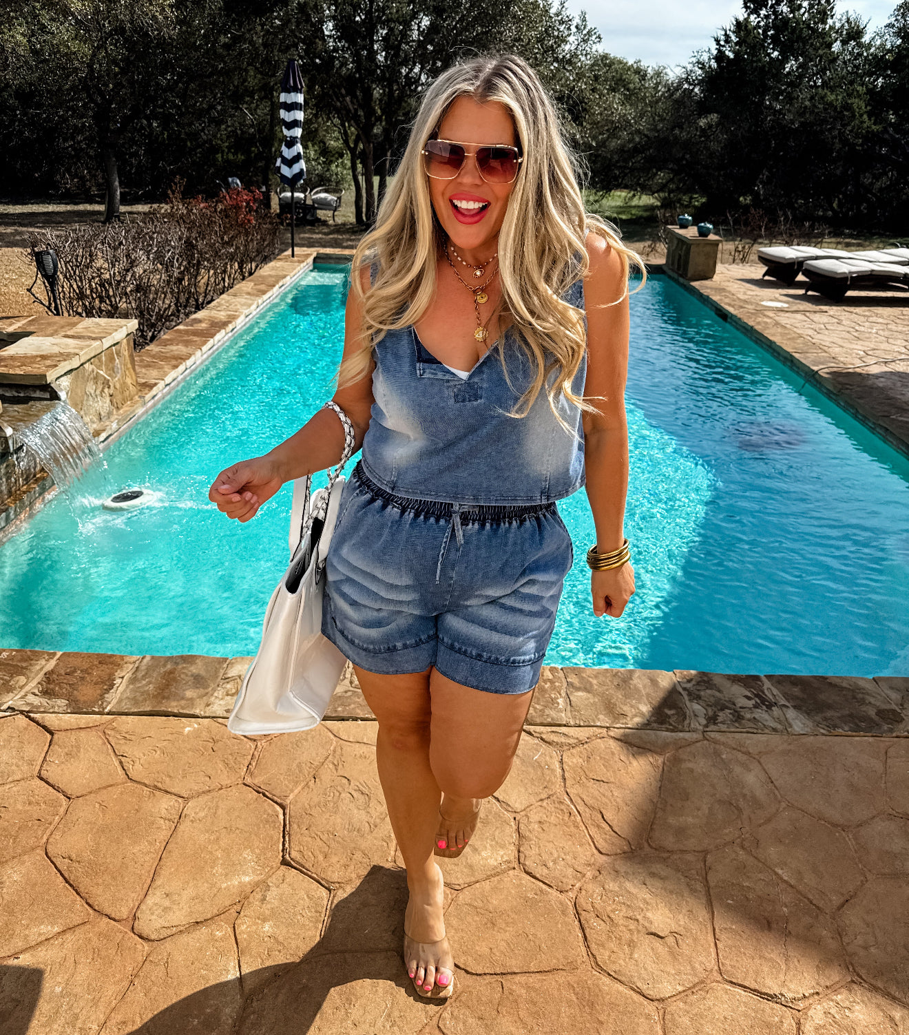 PREORDER - Drift Away Denim Shorts