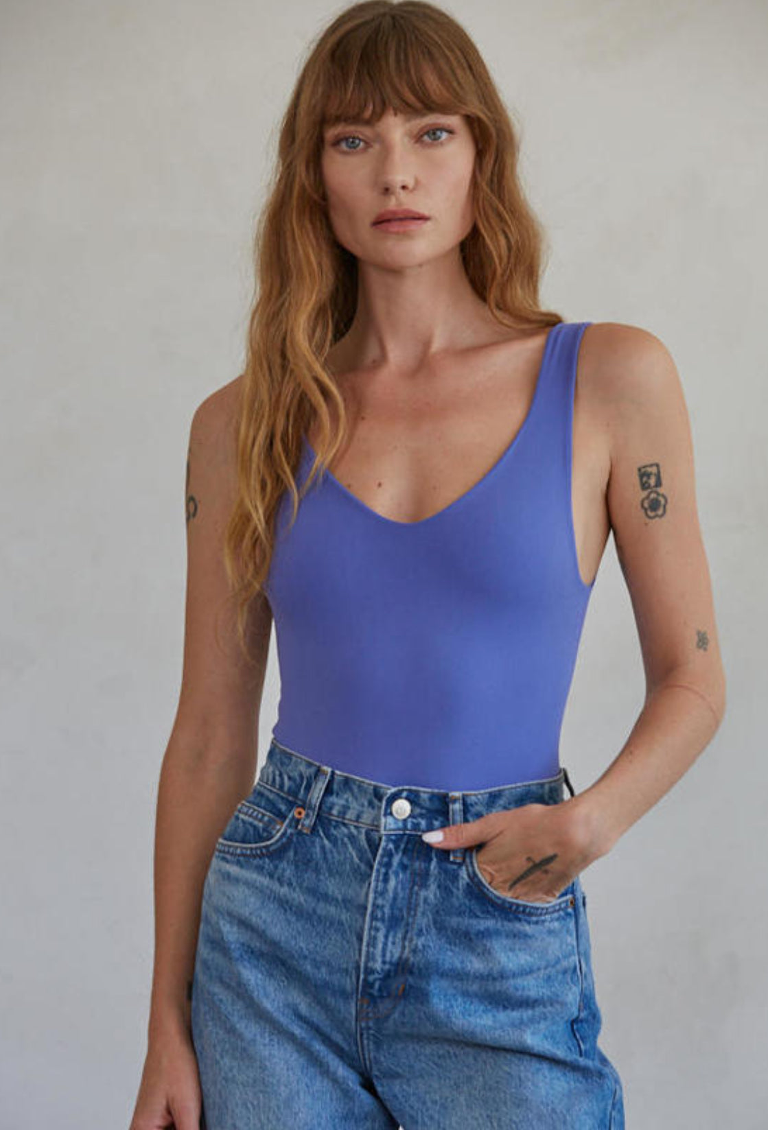 Wide Strap Double Layer Bodysuit - 4 colors