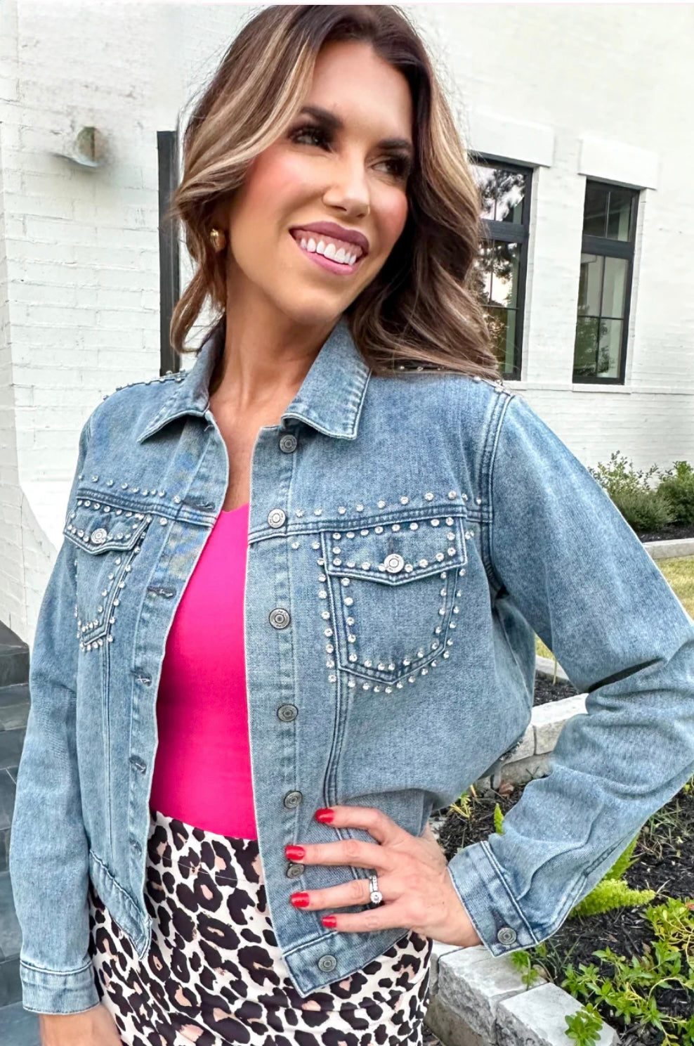 Stevie Rhinestone Denim Jacket