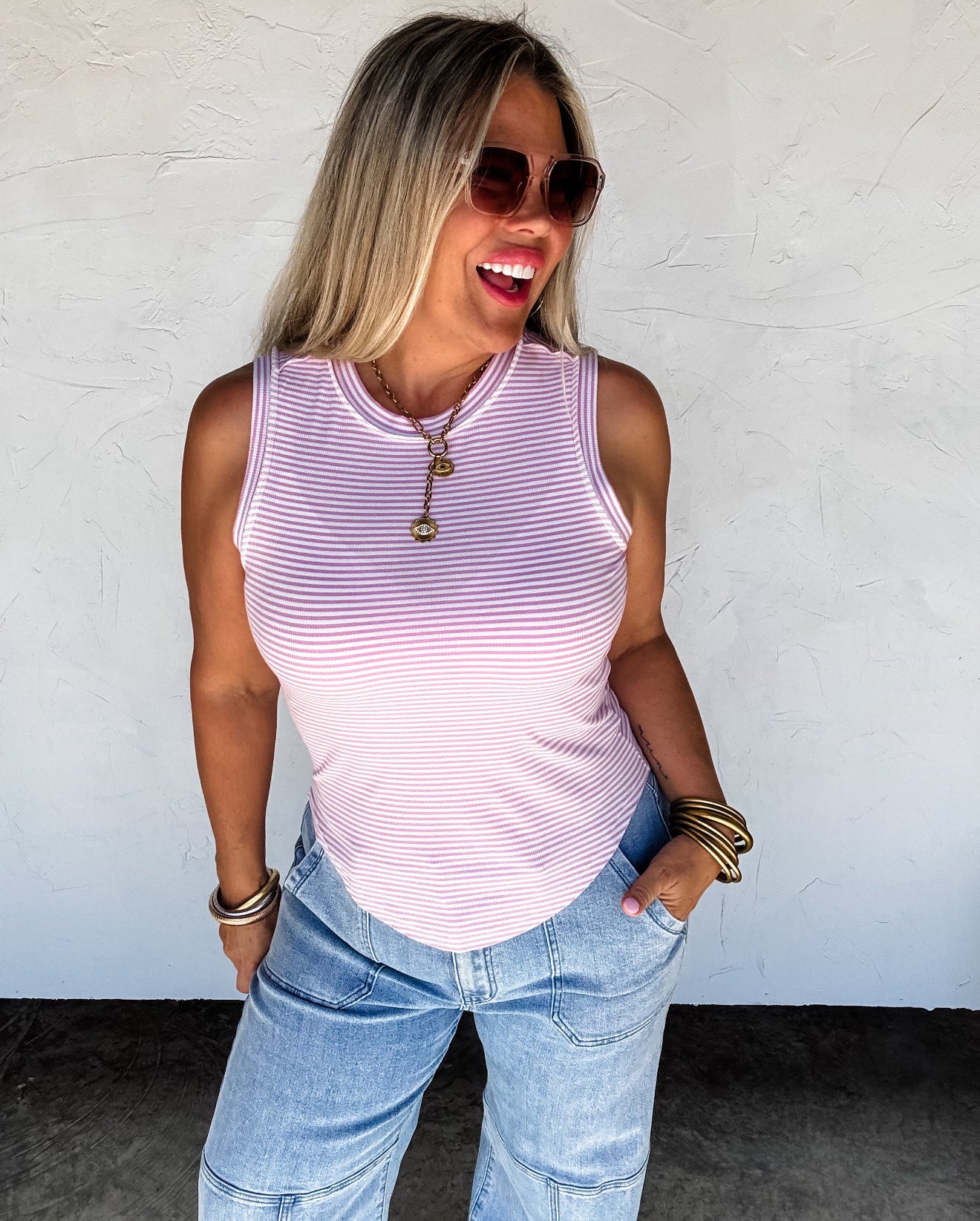Summer Bianca Striped Ribbed Tank - 4 colors