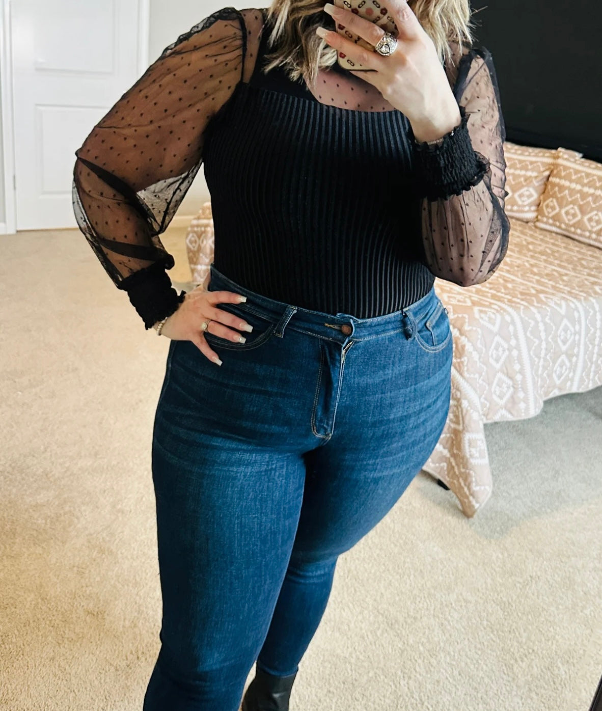 Veronica Sheer Velvet Bodysuit