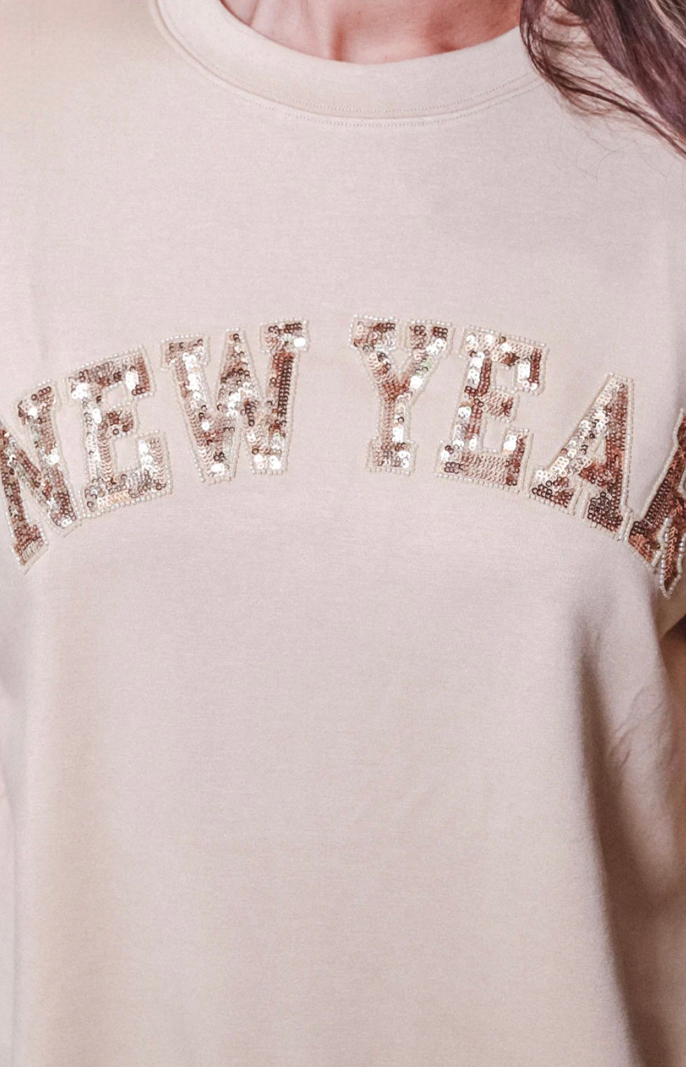 New Year Sequin Beaded Pullover