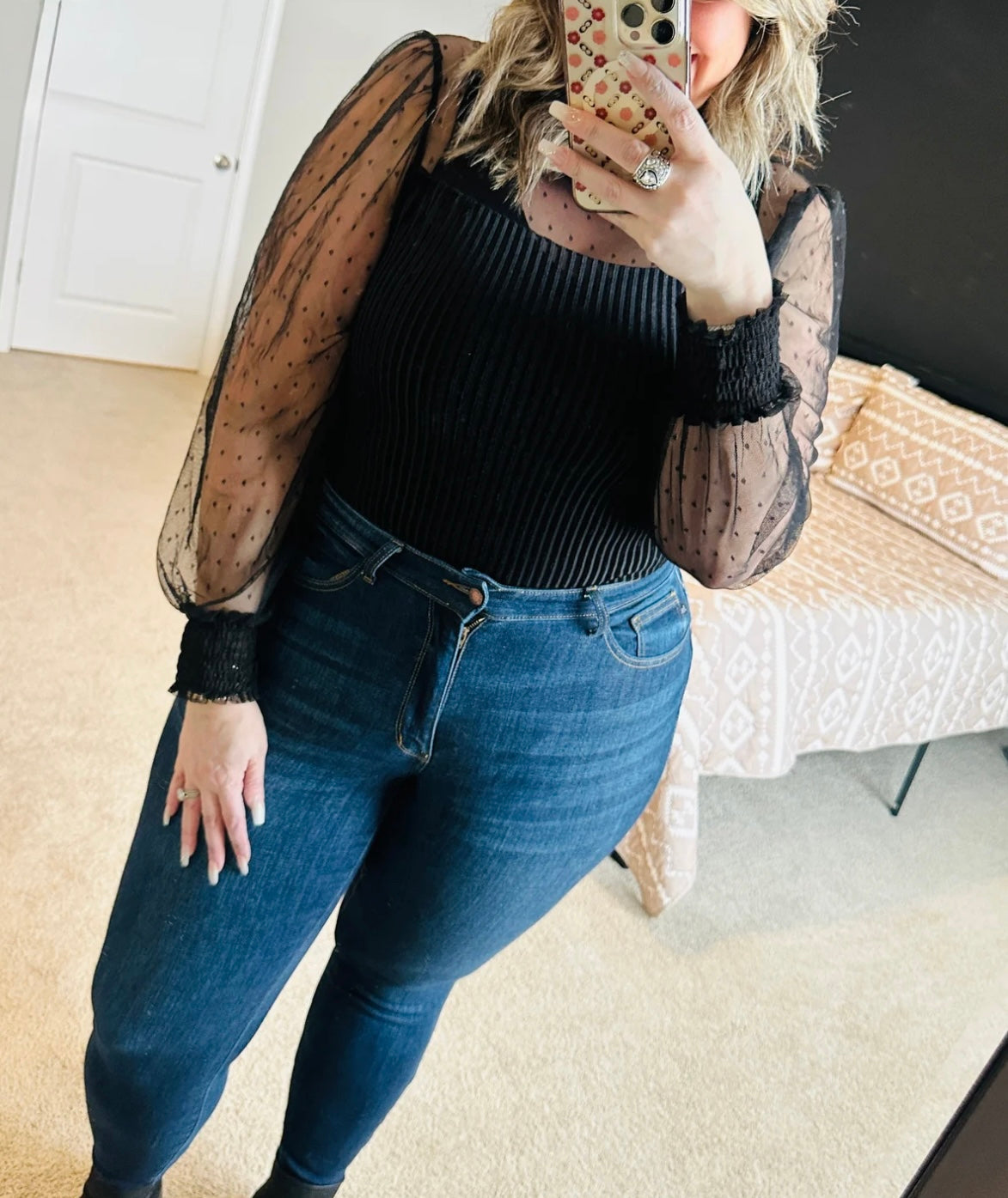 Veronica Sheer Velvet Bodysuit