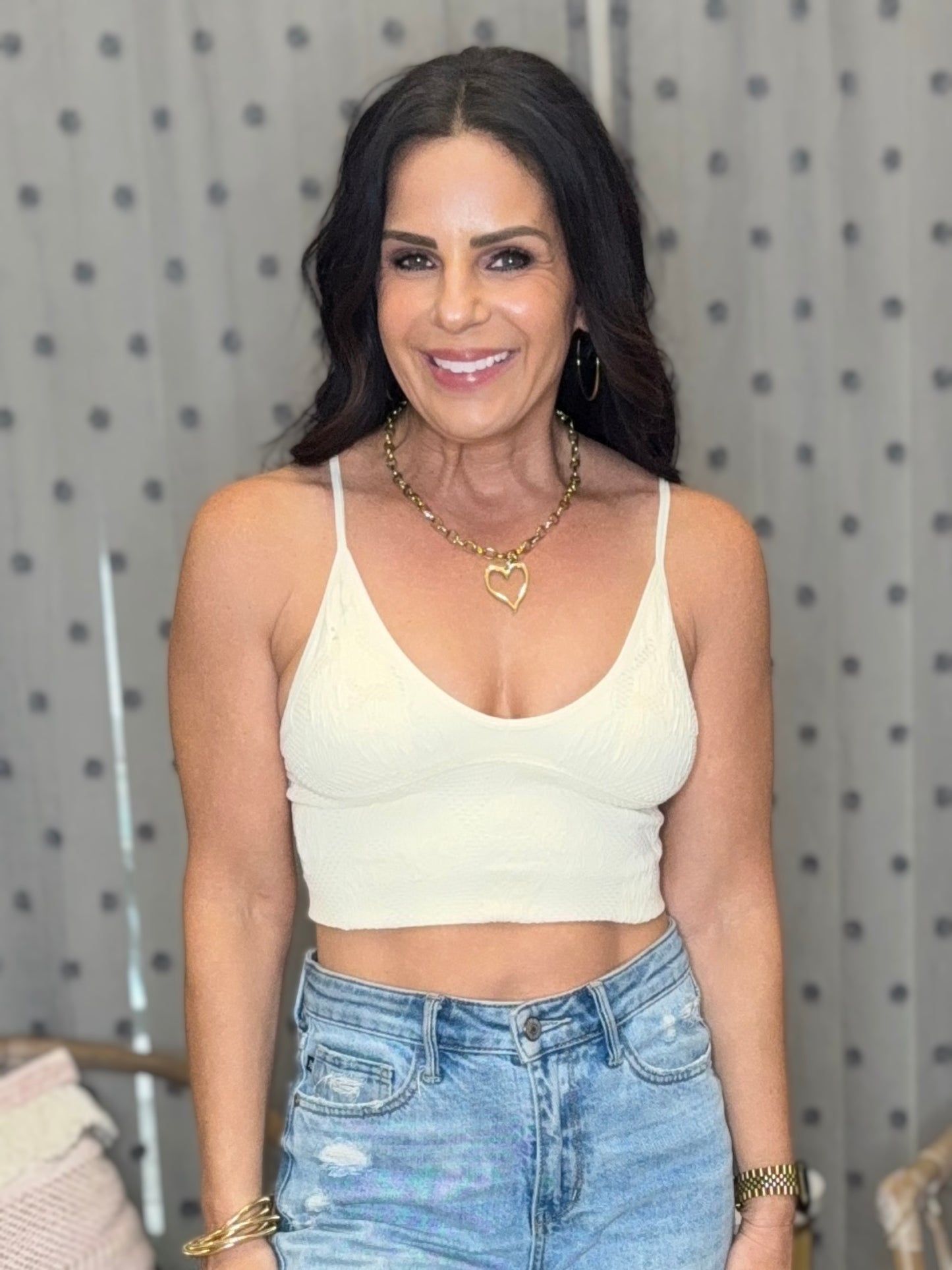 Floral Textured Padded Bralette - 3 colors